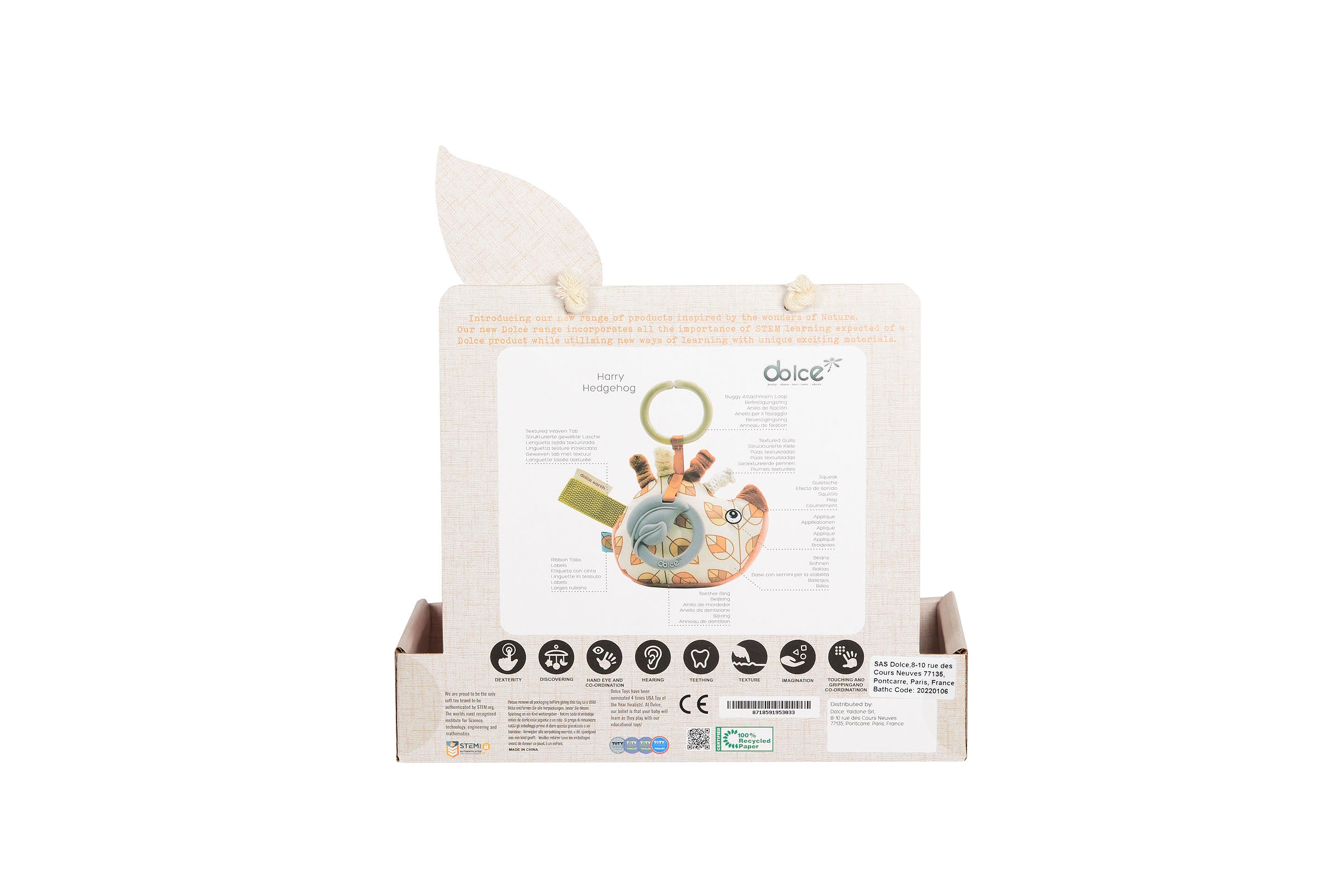 Dolce Harry the Hedgehog Interactive Plush Toy - Image 2