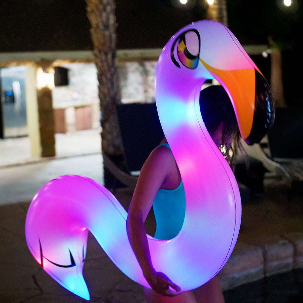 PoolCandy Illuminated LED Flamingo Ride-On Noodle - Image 2
