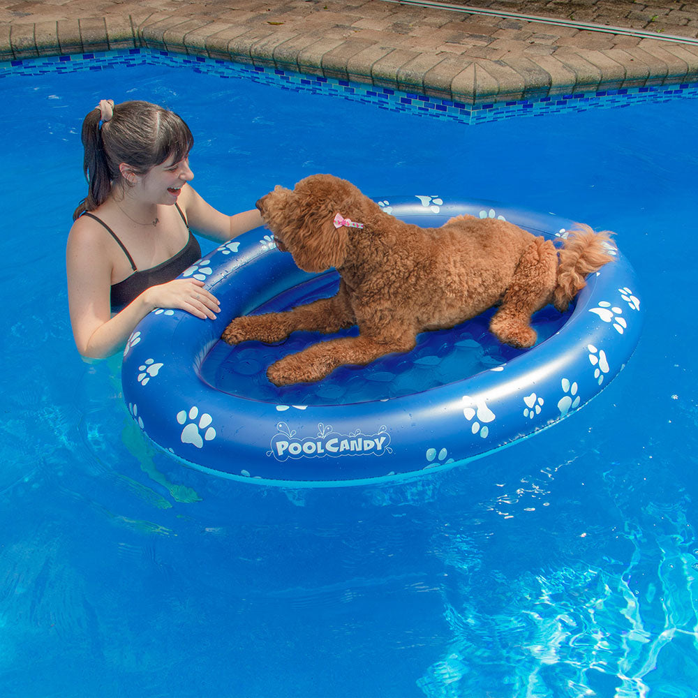 PoolCandy Inflatable Large Dog Pet Float - Durable Canine Pool Lounger - Image 2