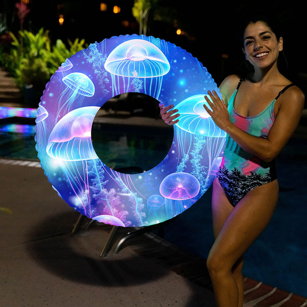 Glowing LED Jellyfish 36-inch Beach & Pool Tube - Image 2