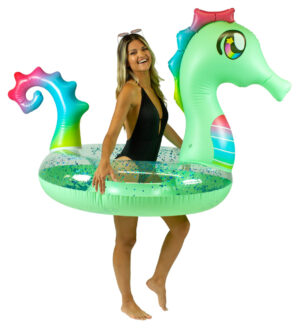 PoolCandy Jumbo Glitter Seahorse 48-inch Beach & Pool Tube