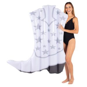 Cowgirl Boot 54" Inflatable Pool Island - Classic White