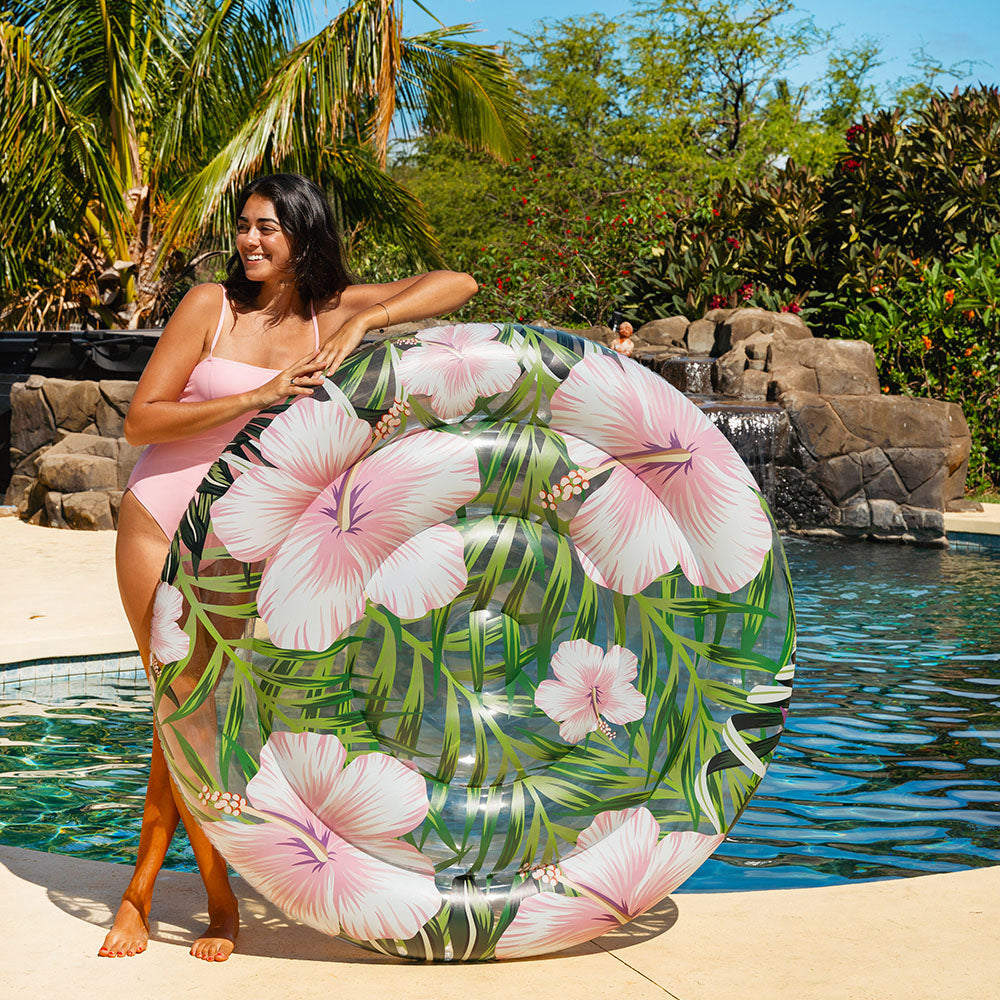 PoolCandy Tropical Hibiscus Flower Giant Pool Float - 60 Inch - Image 3
