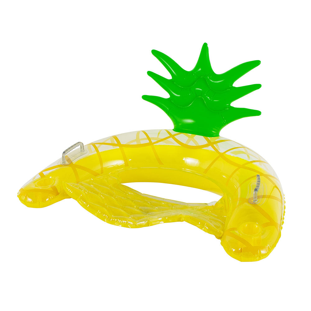 PoolCandy Resort Collection Jumbo Pineapple Sun Chair with Backrest - Yellow & Green - Image 2