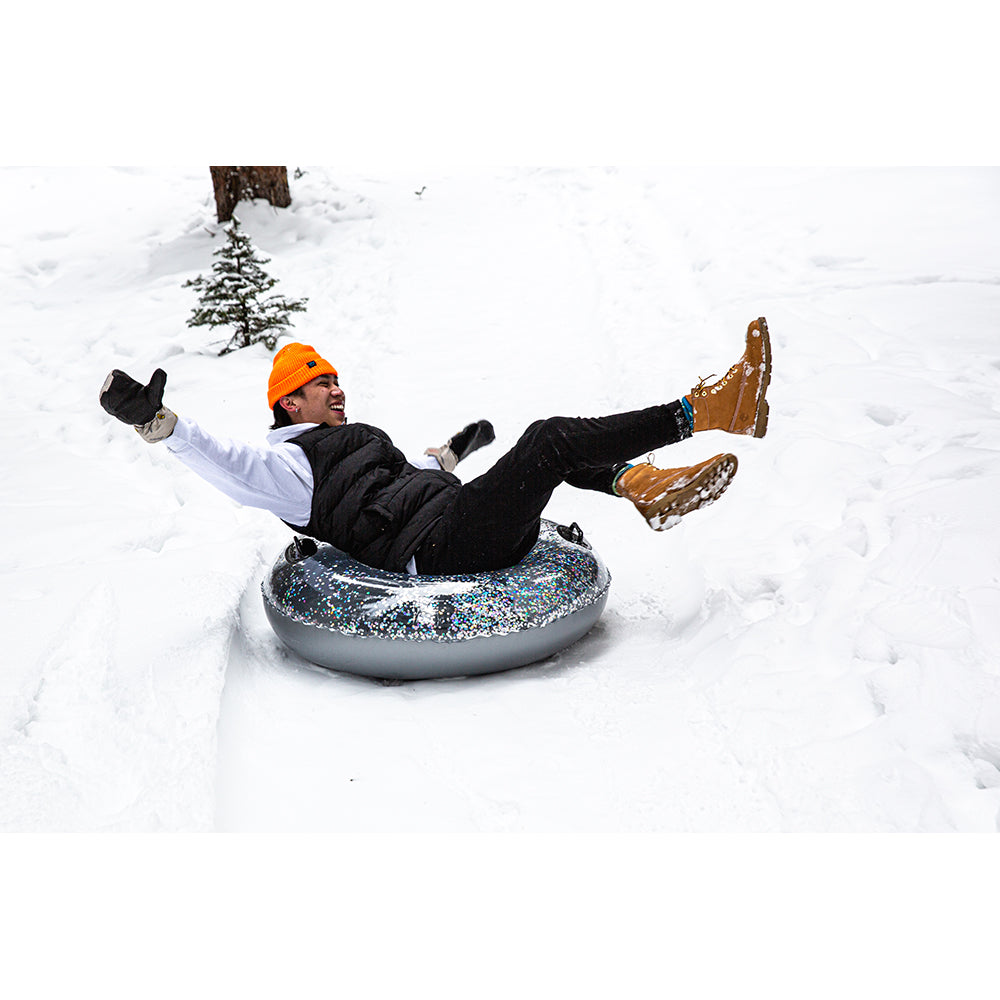 42-inch SnowCandy Glitter Snow Tube - Dazzling Silver - Image 5
