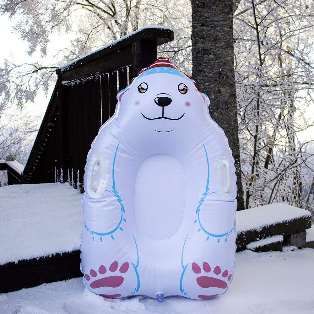 SnowCandy Polar Bear Inflatable Snow Sled for Kids - Image 4