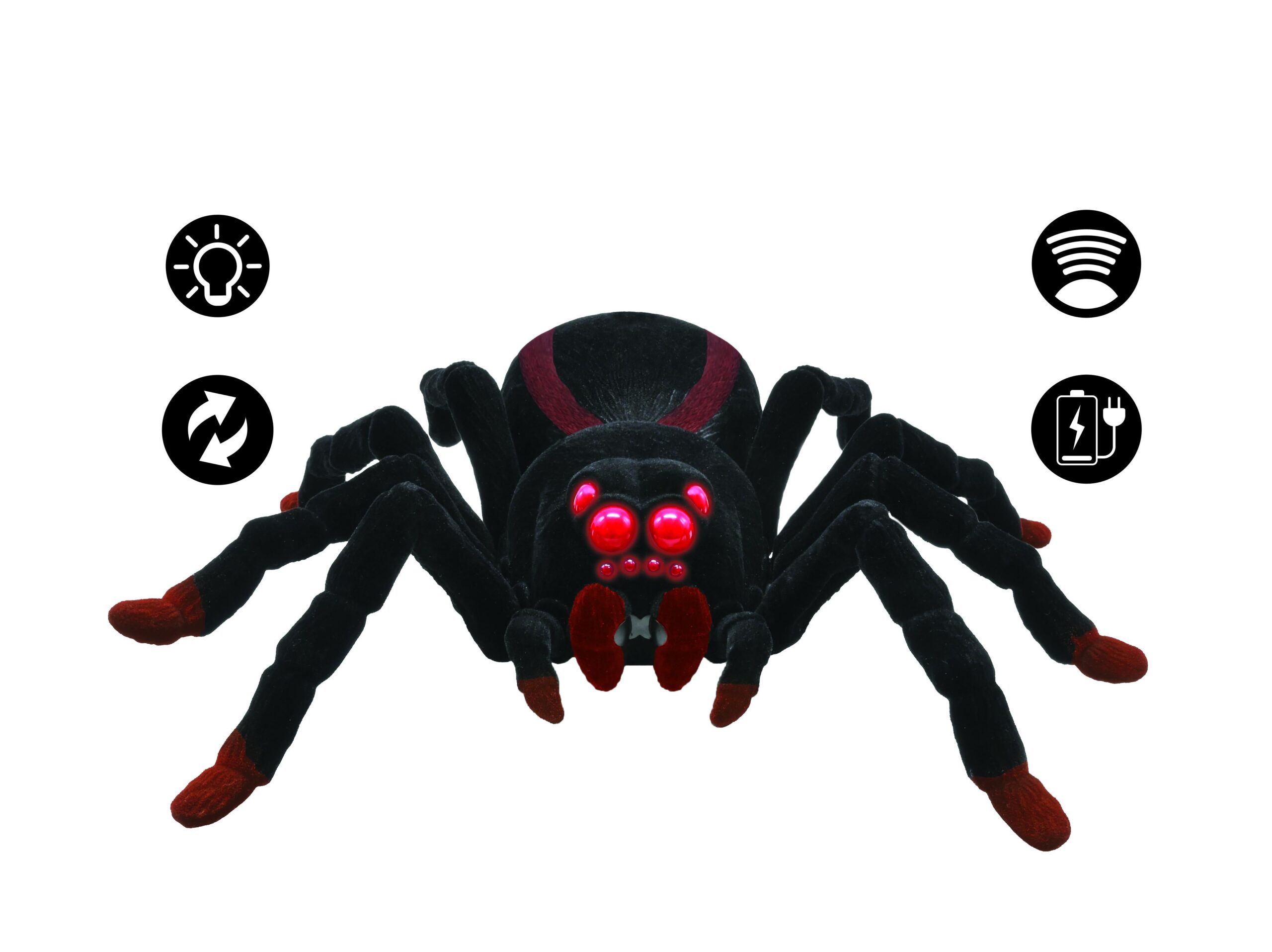 Lexibook Realistic Tarantula - Remote Controlled Spider with Light Effects - Black - Image 3