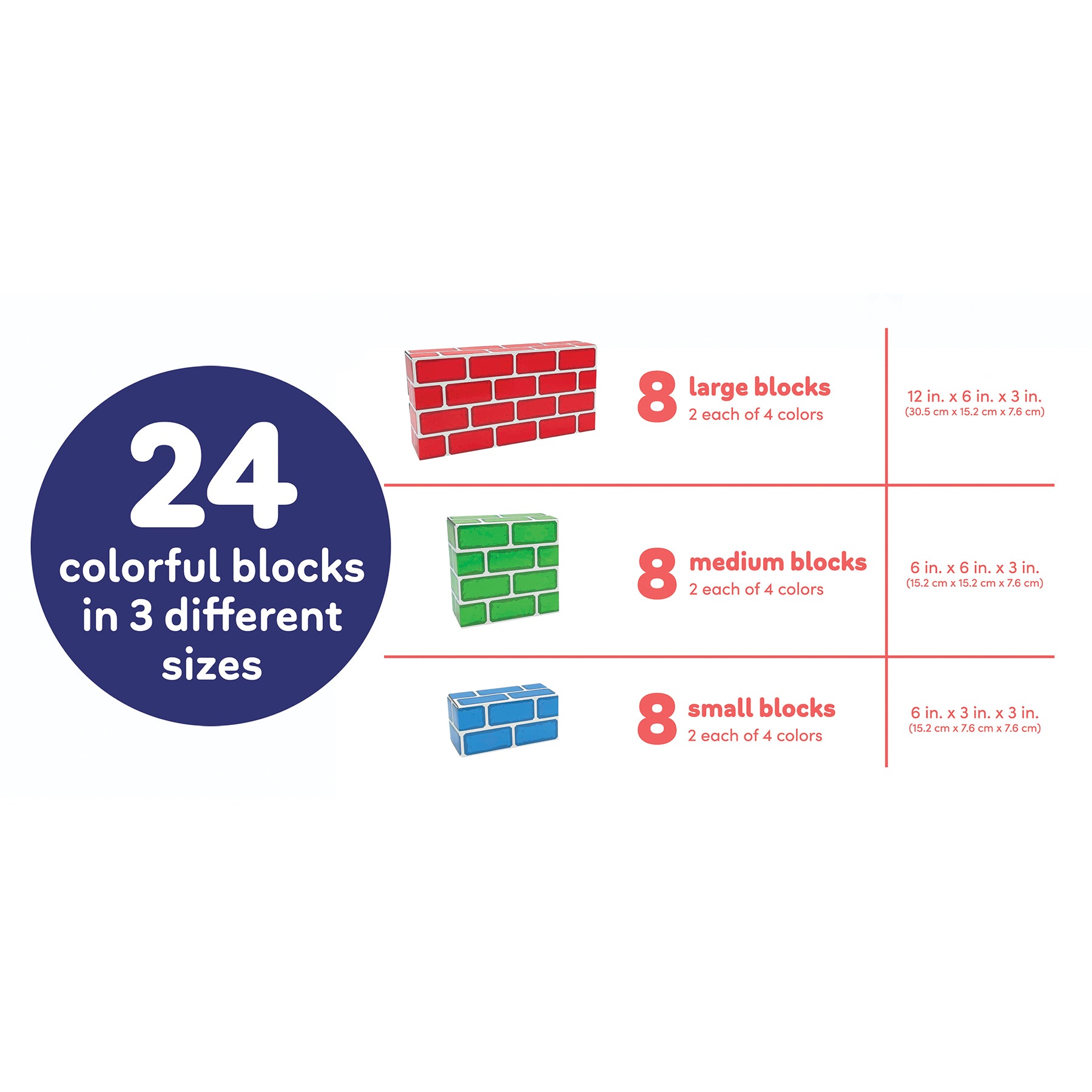 Teacher Created Resources Easy-Stack Cardboard Blocks - 24 Piece Set - Image 2