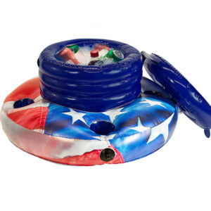 PoolCandy Stars & Stripes Floating Drink Cooler with RealPrint Technology