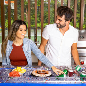 Patriotic Stars & Stripes Inflatable Glitter Buffet Cooler