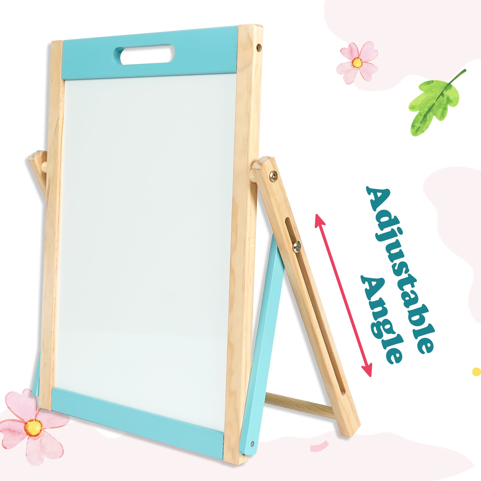 Easy Playhouse Wooden Tabletop Art Easel - Magnetic Double-Sided Chalk & Whiteboard - Image 4
