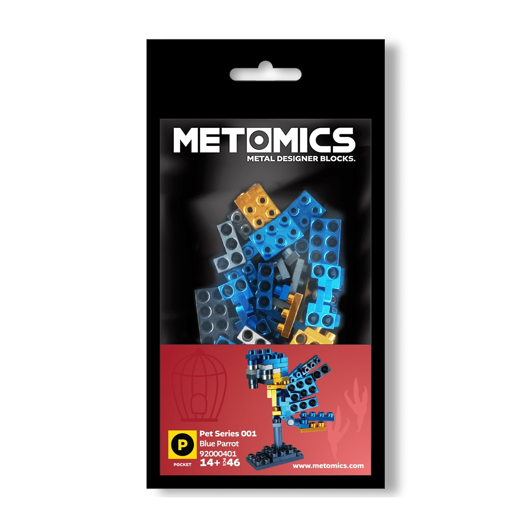 Metomics Pocket Pet Blue Macaw Parrot Building Set - Image 2