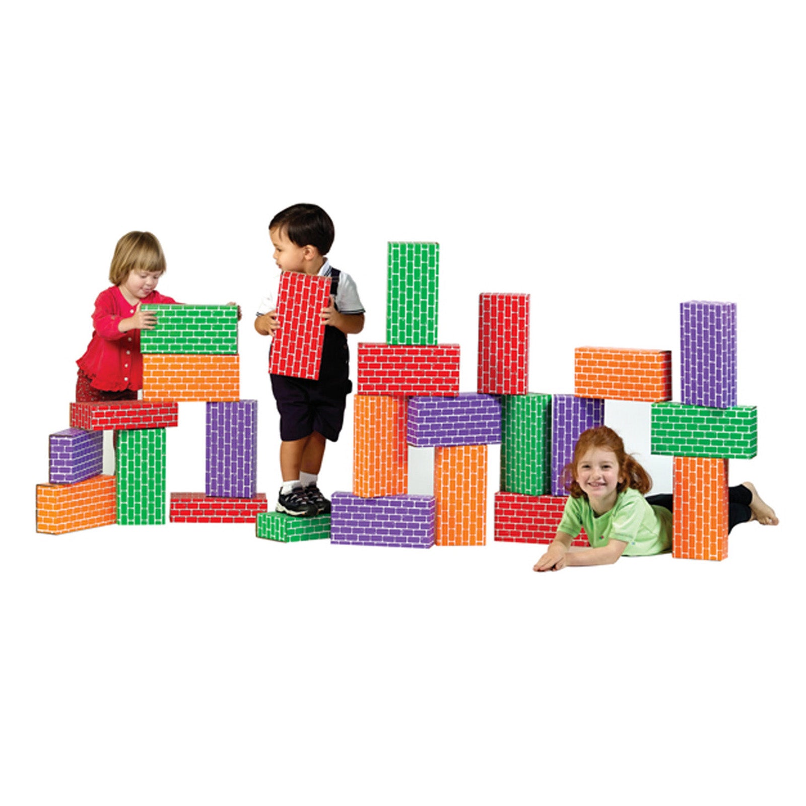 Smart Monkey Toys ImagiBRICKS 24-Piece Giant Rainbow Building Block Set - Image 2