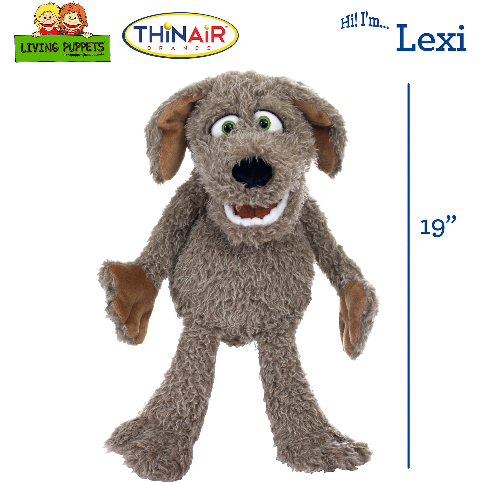 Living Puppets Lexi The Brown Dog - 19" Plush Hand Puppet - Image 2