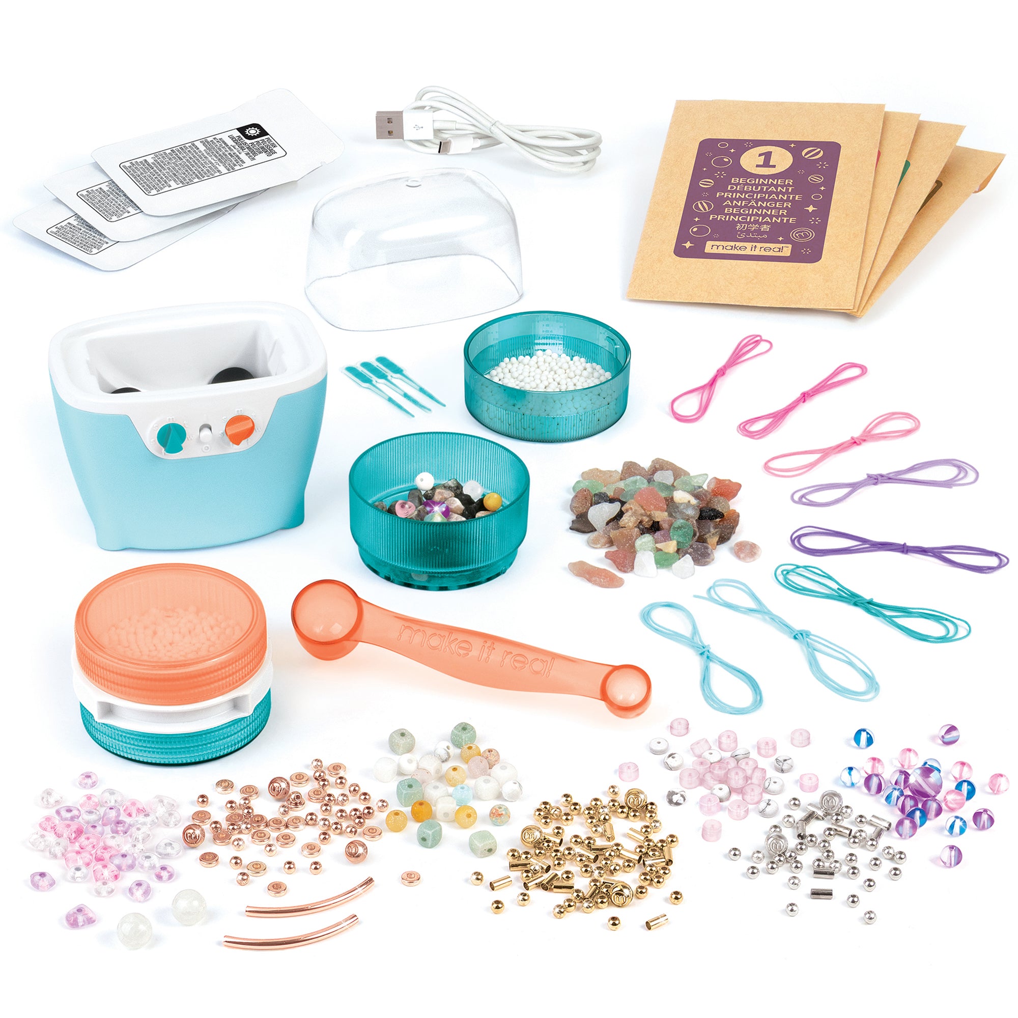 Make It Real Polish & Shine Bead Tumbler - 327pc Jewelry Craft Kit - USB Powered - Image 3