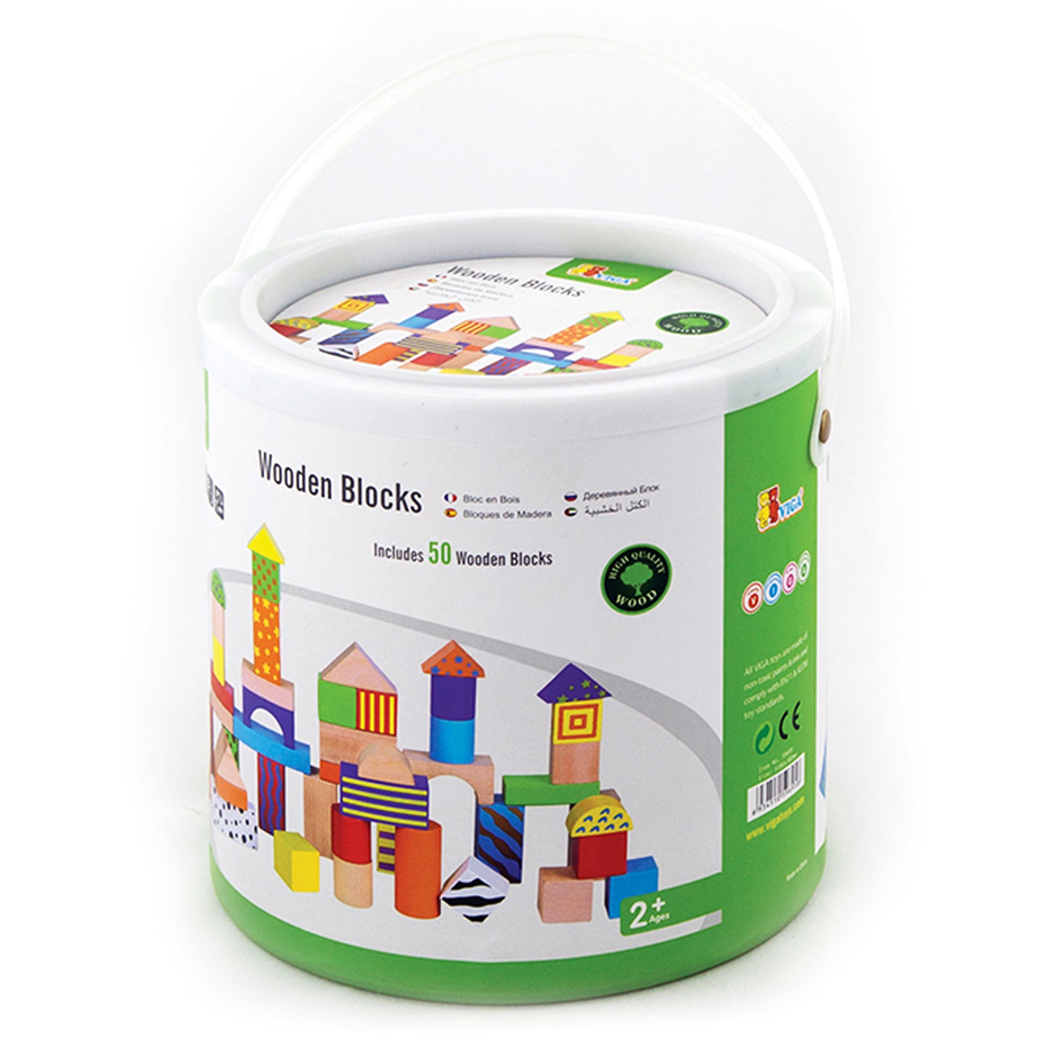 The Original Toy Company 50-Piece Wooden Blocks Set - Multicolor - Image 2