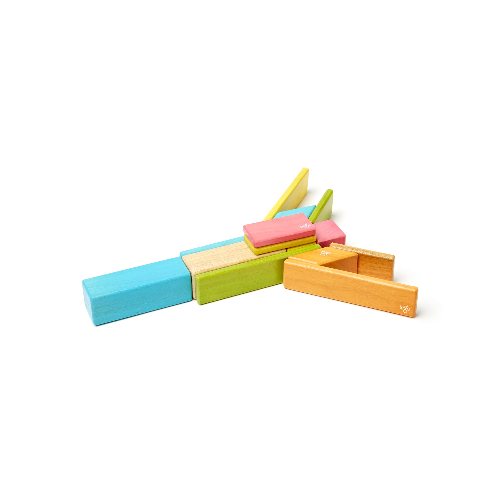 Tegu Magnetic Wooden Blocks, 14-Piece Set, Tints - Image 2