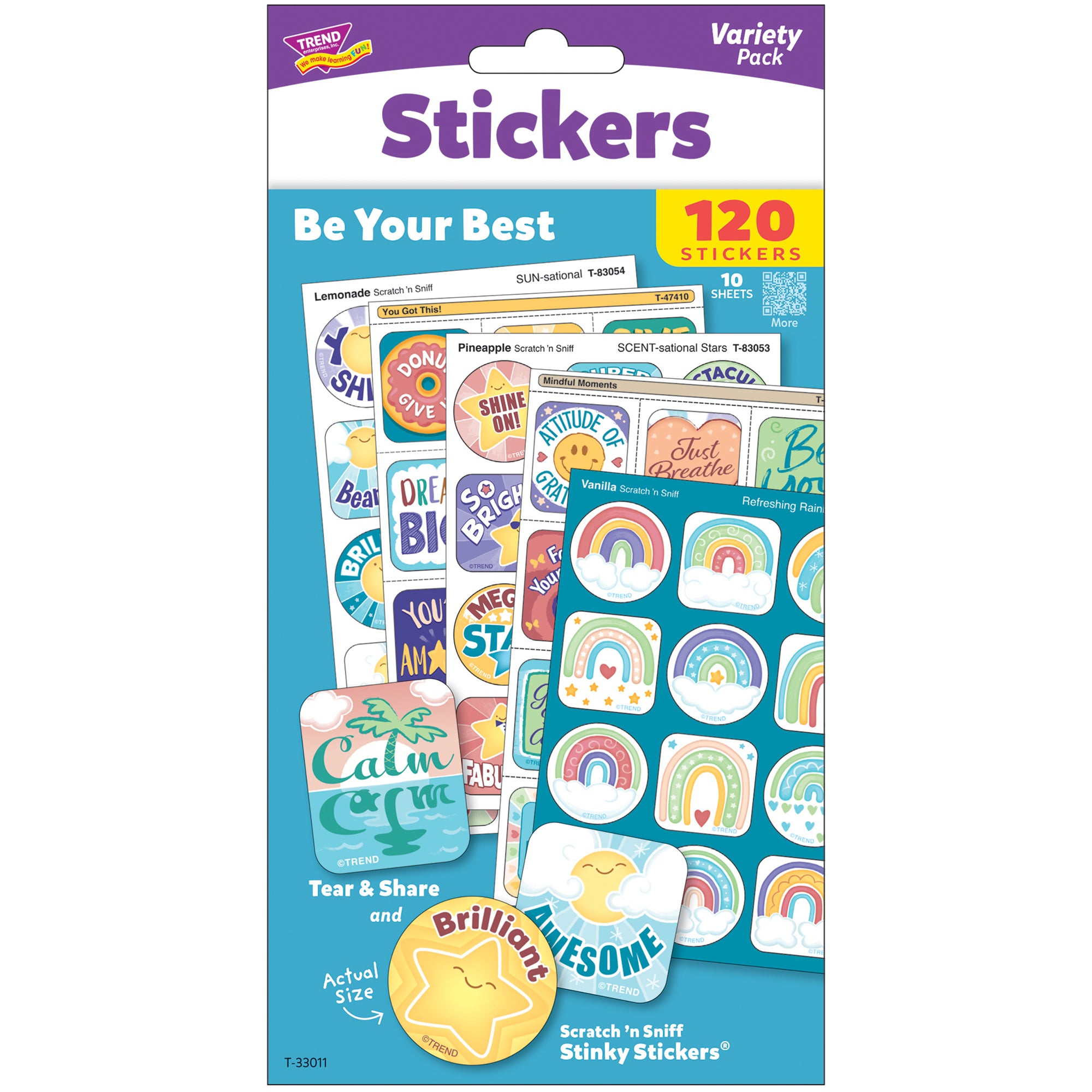 TREND Scratch 'N Sniff Be Your Best ?C Scented Stickers 120ct Motivation Pack