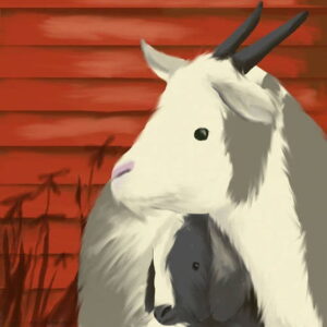 Oopsy Daisys Maggie's Goats - Giclee Canvas Wall Art 10x10"