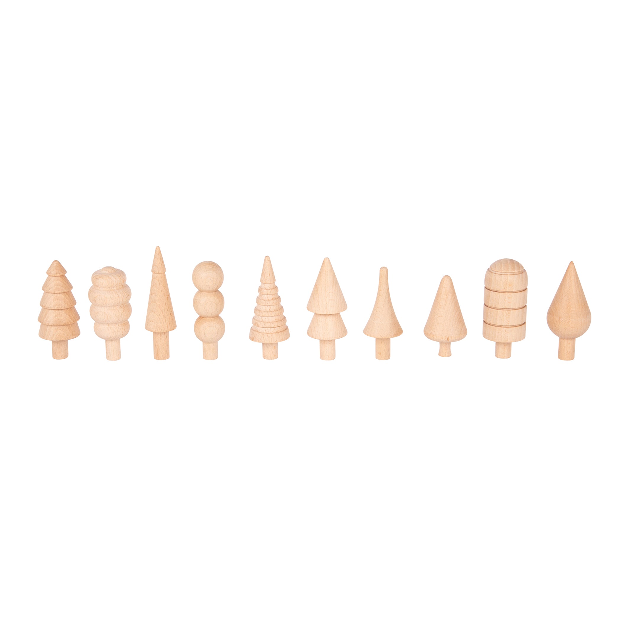 TickiT Woodland Trees Set - 10 Piece Wooden Toy Collection for Toddlers - Image 2
