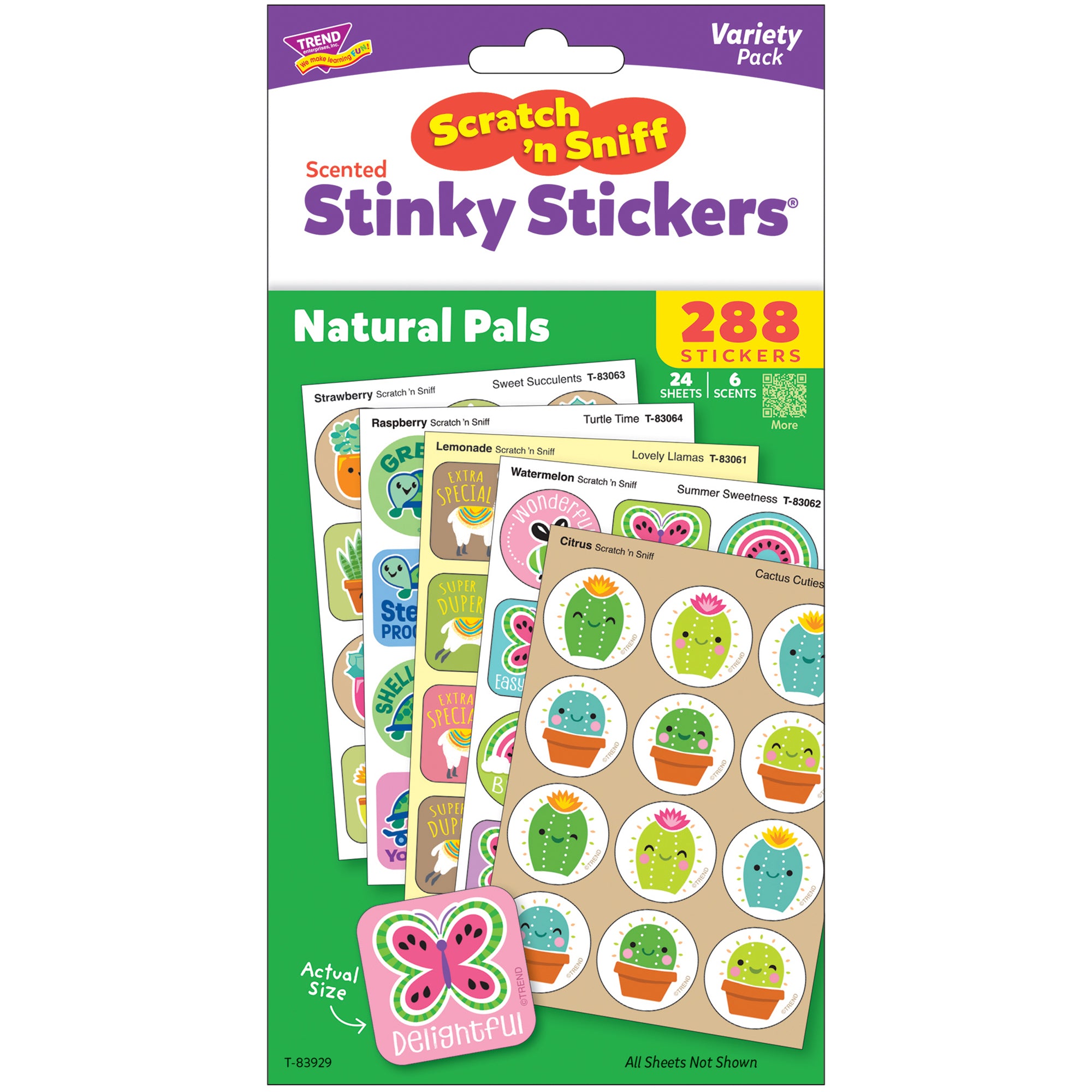 TREND Scratch 'N Sniff Natural Pals - 288ct Scented Stickers, Multi-Design Reward Kit