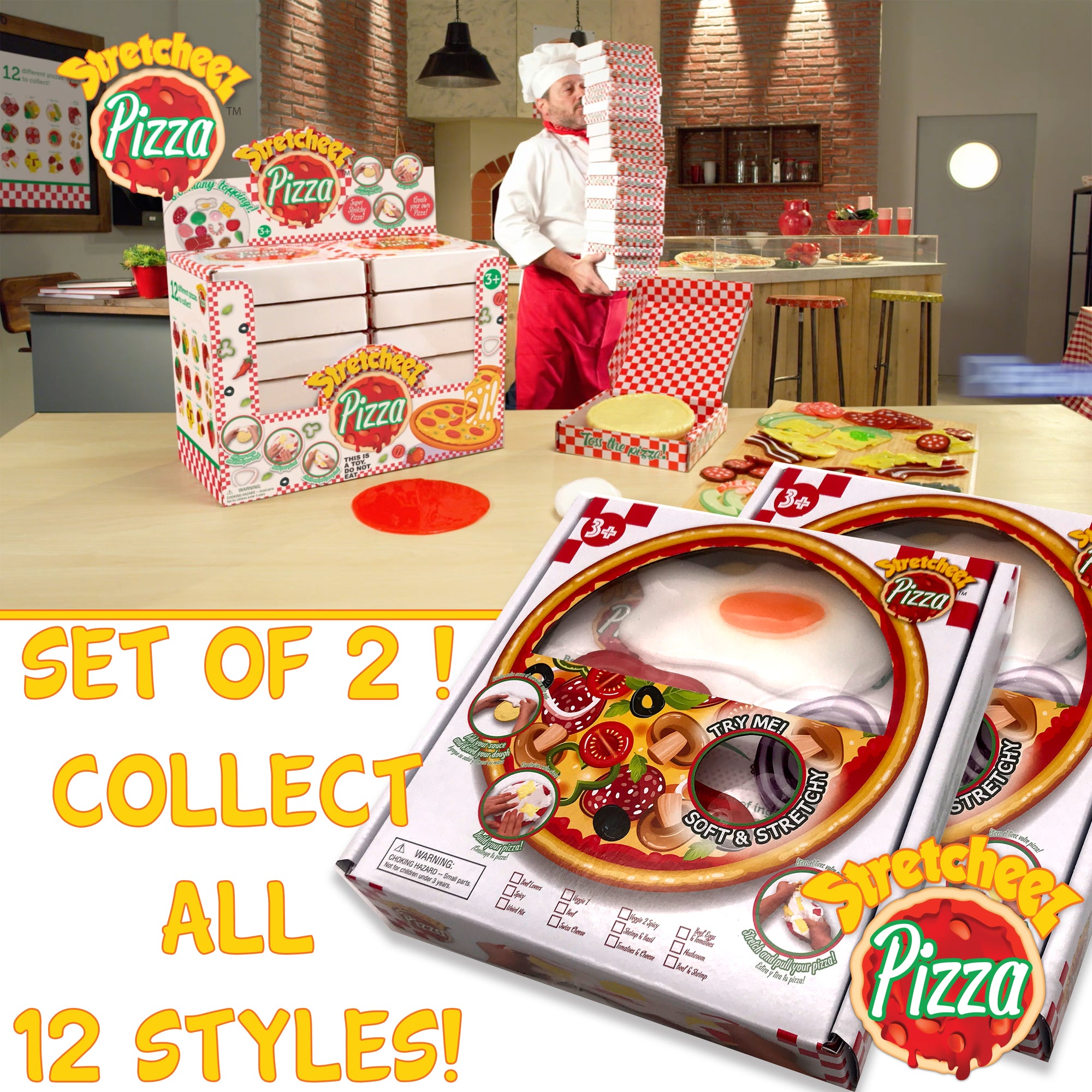 Stretcheez Pizza 2pk ?C Collectible Squishy Toy Food for Kids 3+ - Image 4