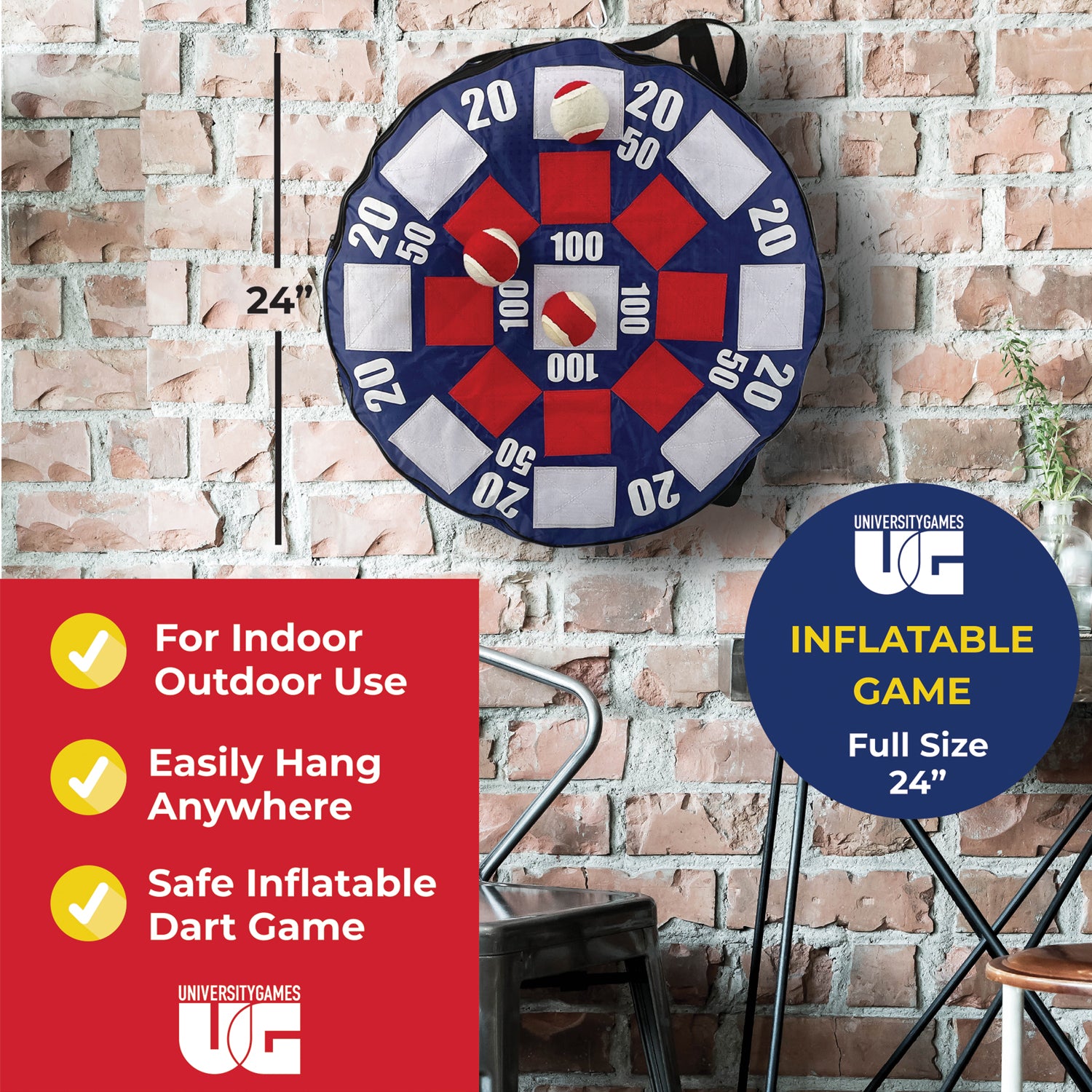 University Games Inflatable Target Toss Game with Self-Stick Balls - Image 3