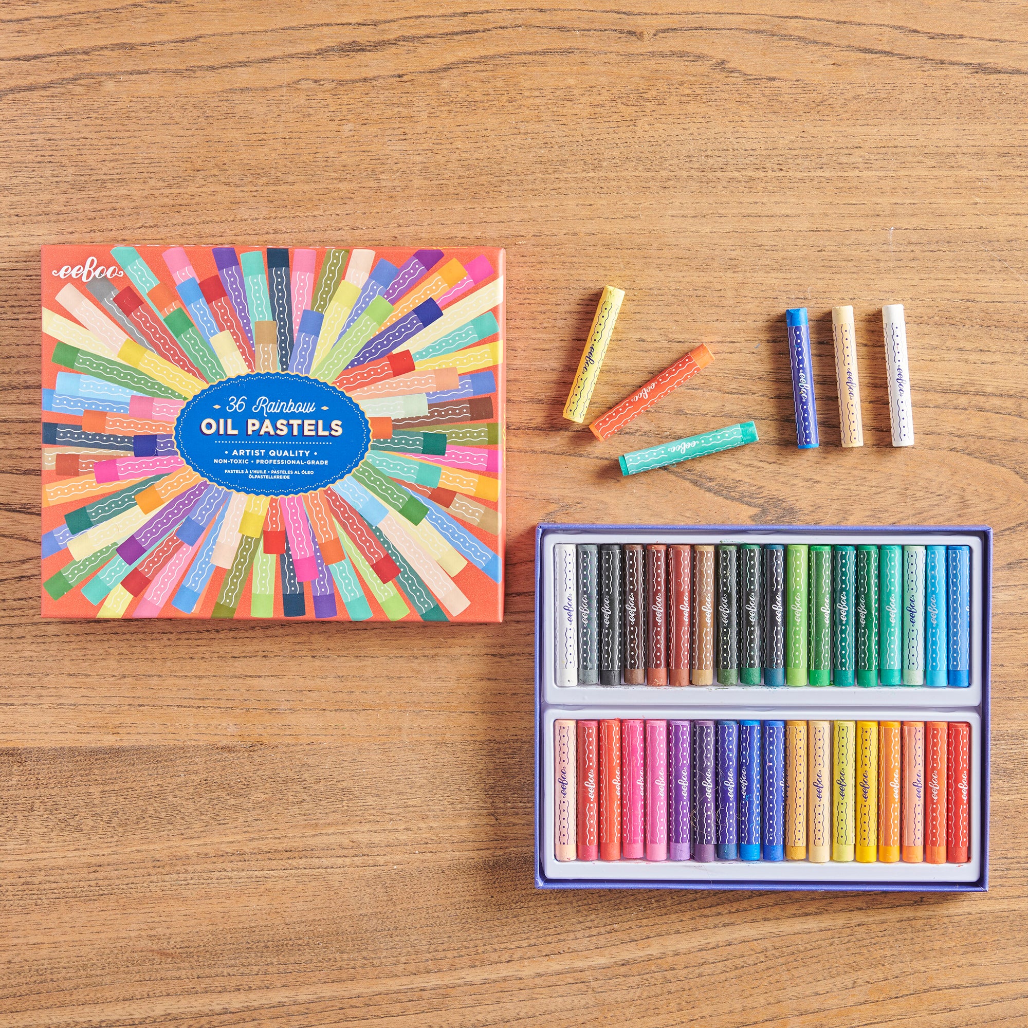 eeBoo Artist Collection Vibrant Oil Pastels Set - Rainbow 36 Colors - Image 5
