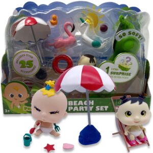 Pea Pod Babies Beach Party Set ?C 26pc Mini Doll Extravaganza
