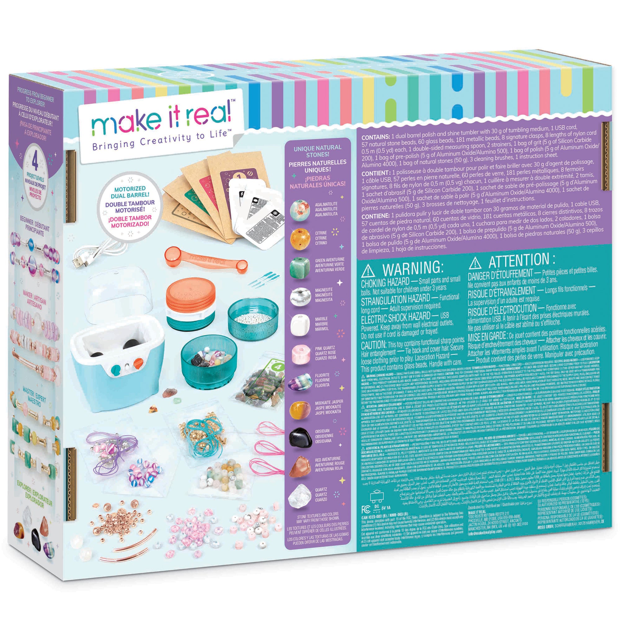 Make It Real Polish & Shine Bead Tumbler - 327pc Jewelry Craft Kit - USB Powered - Image 2