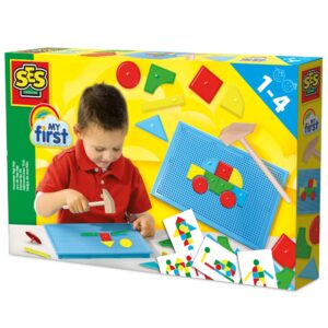 SES Creative My First Hammer Tap Tap - Colorful Shape and Scene Crafting Toy for Toddlers