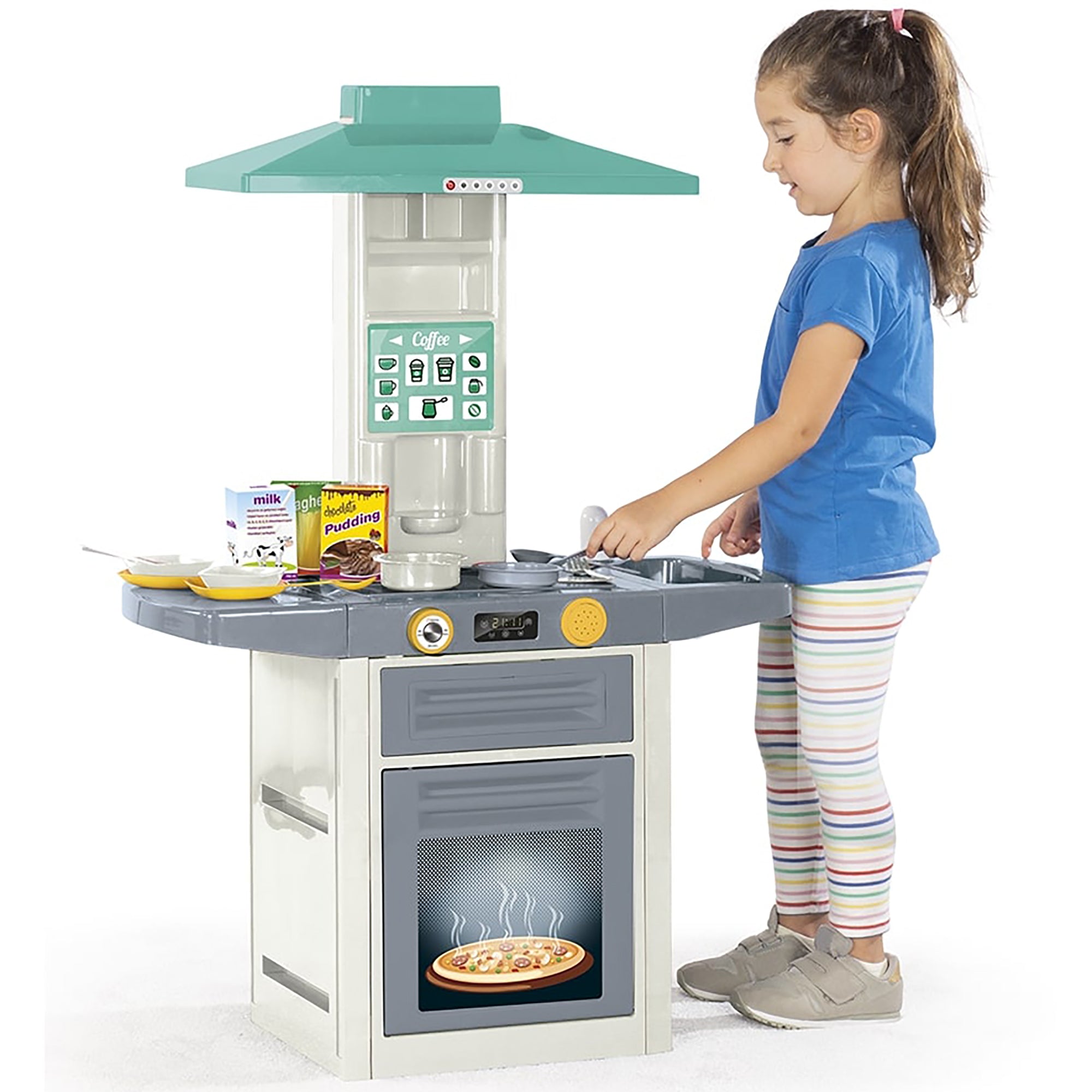 Dolu 20-Piece Toy Kitchen Playset - Green-Yellow-Gray - Image 2