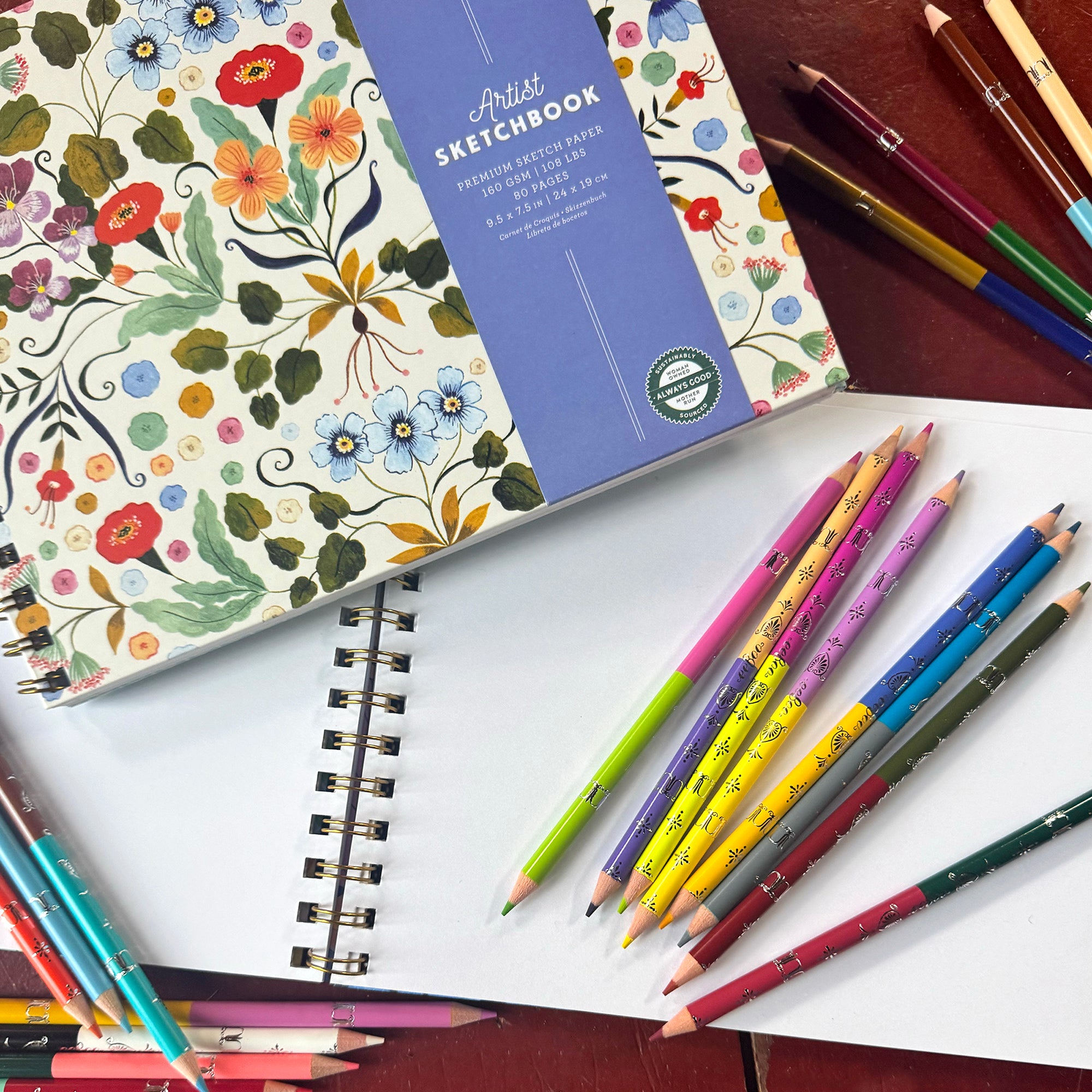 Piece&Love Flora's Double-Sided Colored Pencils - 25pc Set - Image 3