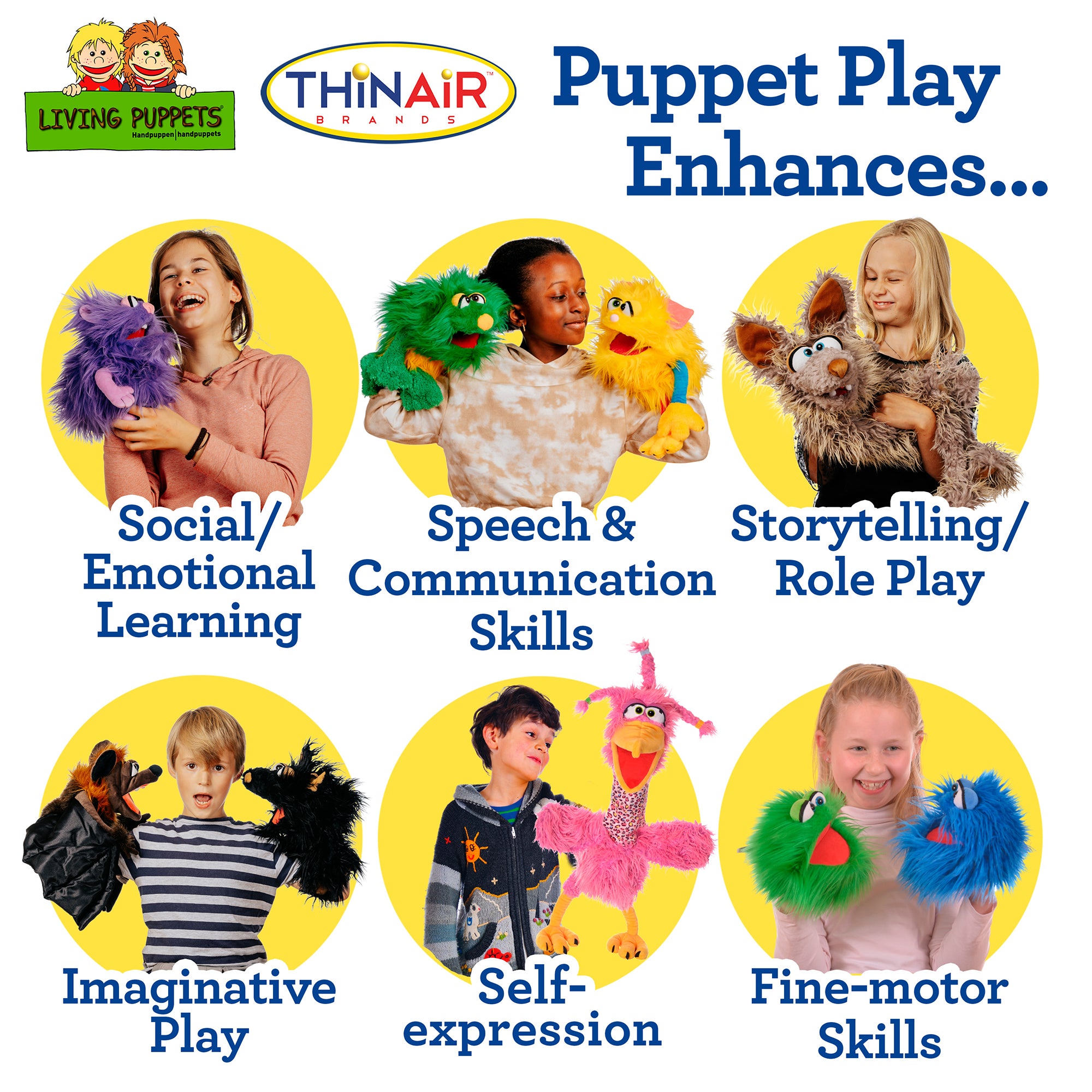 Living Puppets Grif The Black Dog - 12" Plush Hand Puppet, Handcrafted - Image 5