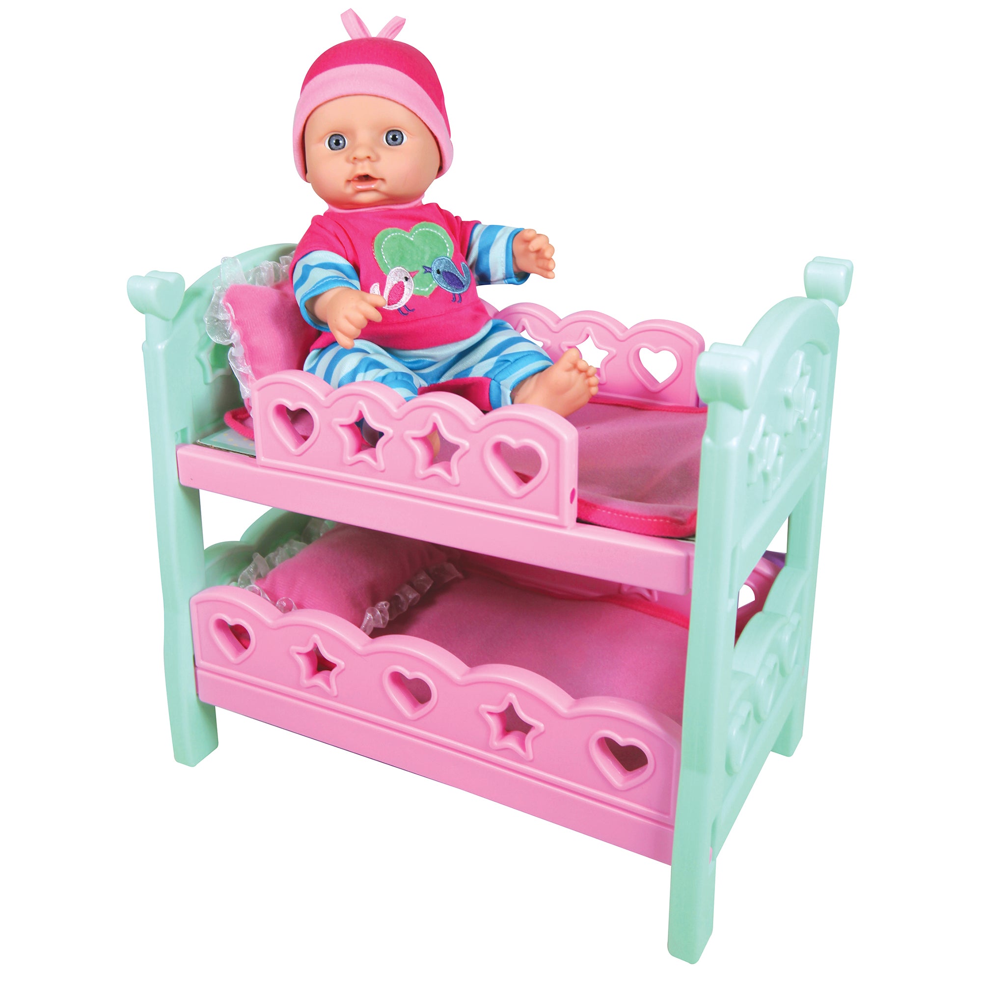 Charming Tots 12" Baby Doll Playset with Bunk Bed and High Chair - Multicolor - Image 3