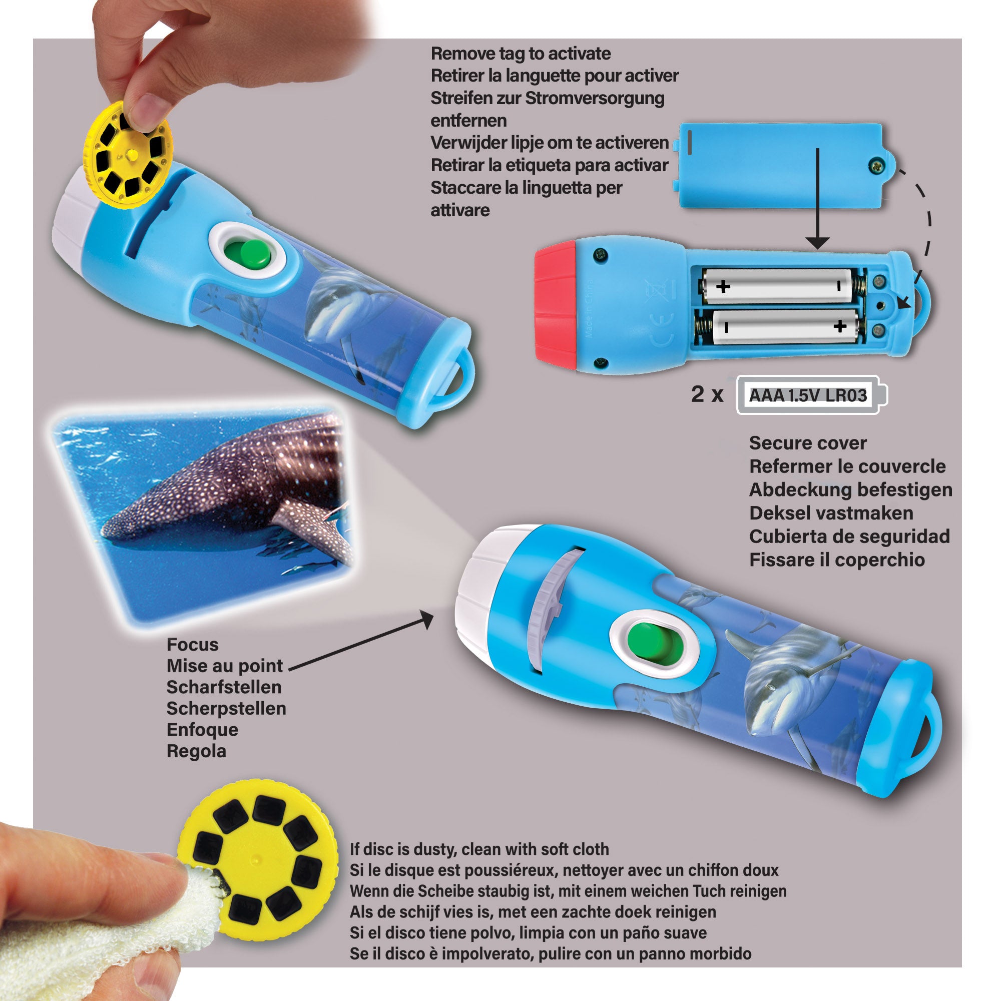 Brainstorm Toys Shark Torch & Projector - Marine Exploration - Ages 3+ - Image 3