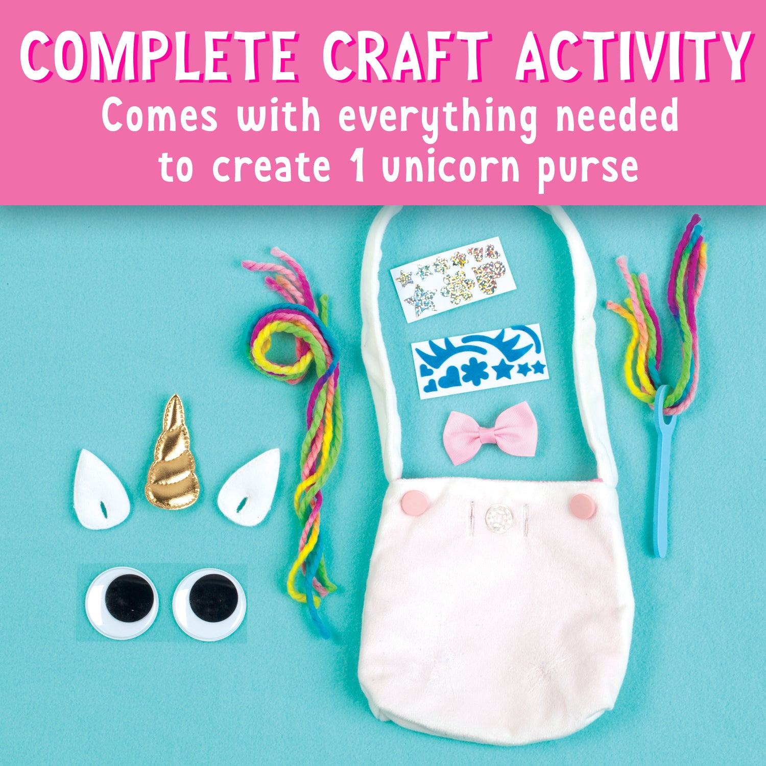 Creativity for Kids Unicorn Magic No-Sew Craft Purse Kit - Image 3