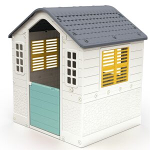 Dolu My First Cottage Playhouse - Vibrant White, Green, Yellow