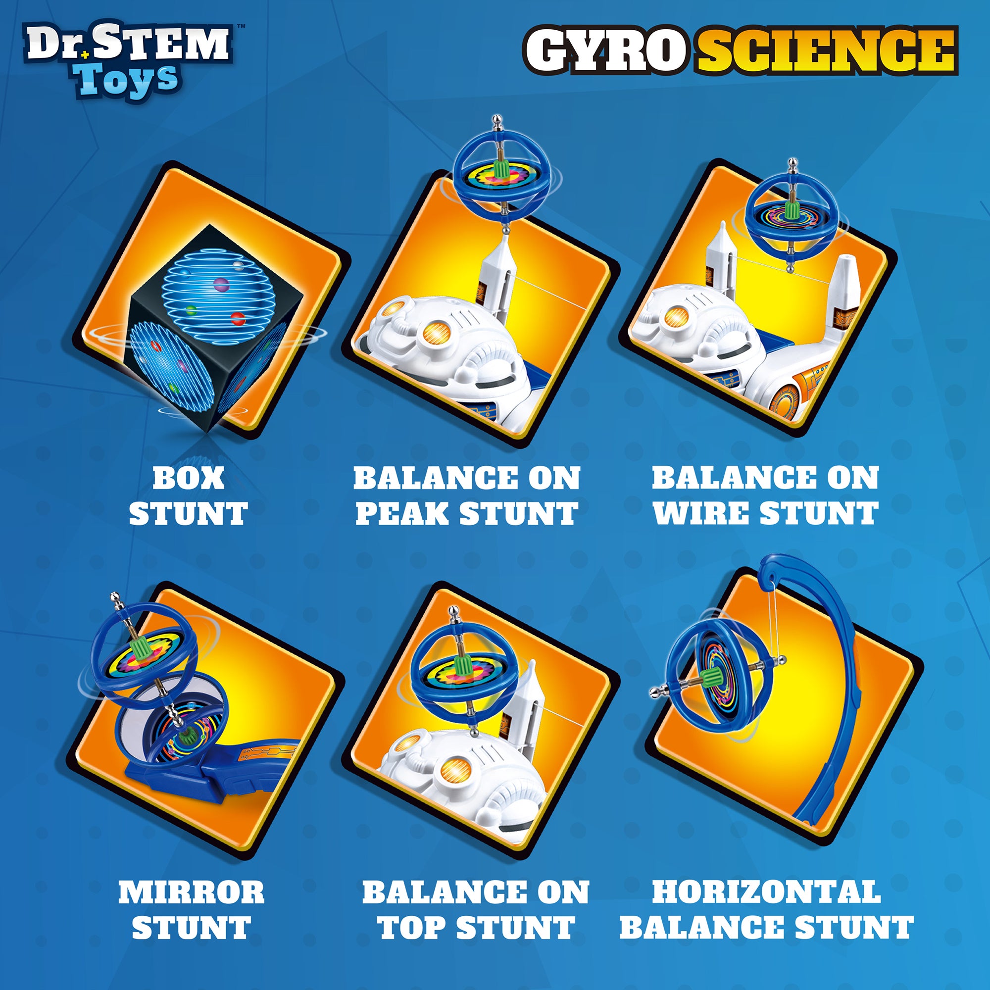 Dr. STEM Gyro Science 40-Piece Kit - Gyroscope Stunts & Auto Spin for Kids 8+ - Image 2