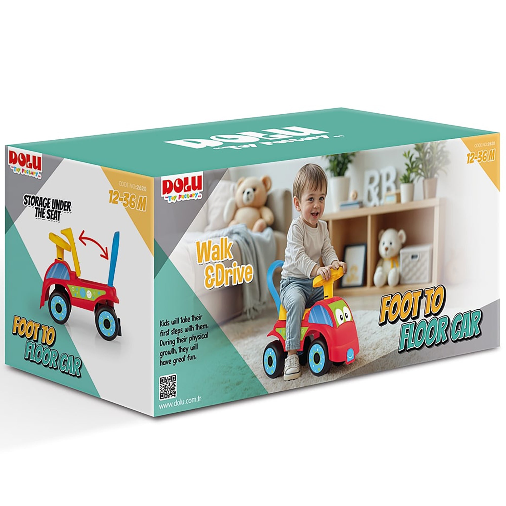 Dolu - Walk & Drive - Adventure Ride-On Toy Vehicle - Red & Blue - Image 3
