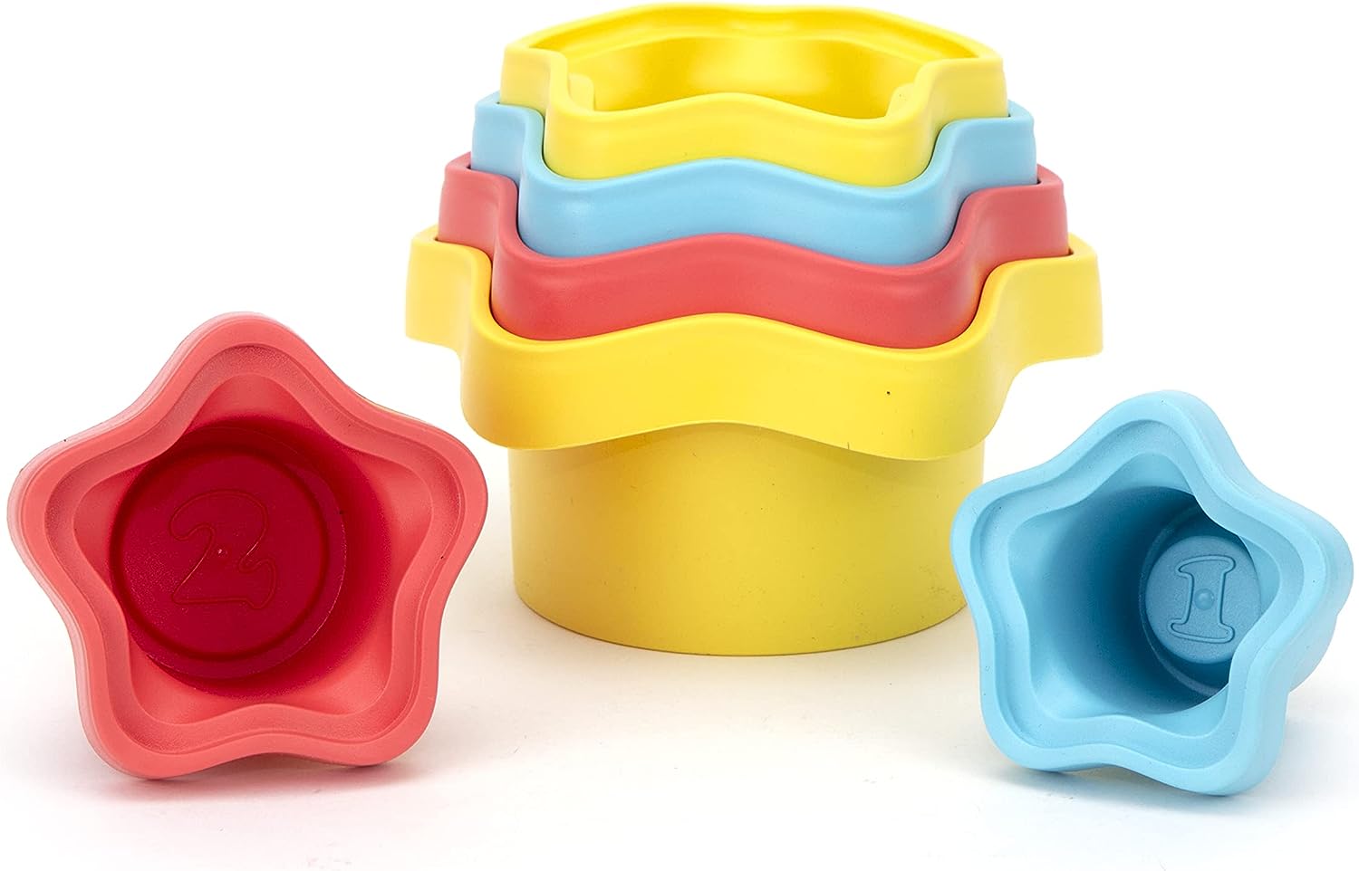 Green Toys Eco-Friendly Stacking Cups ???? Purple/Blue/Green Bath Toy - Image 4
