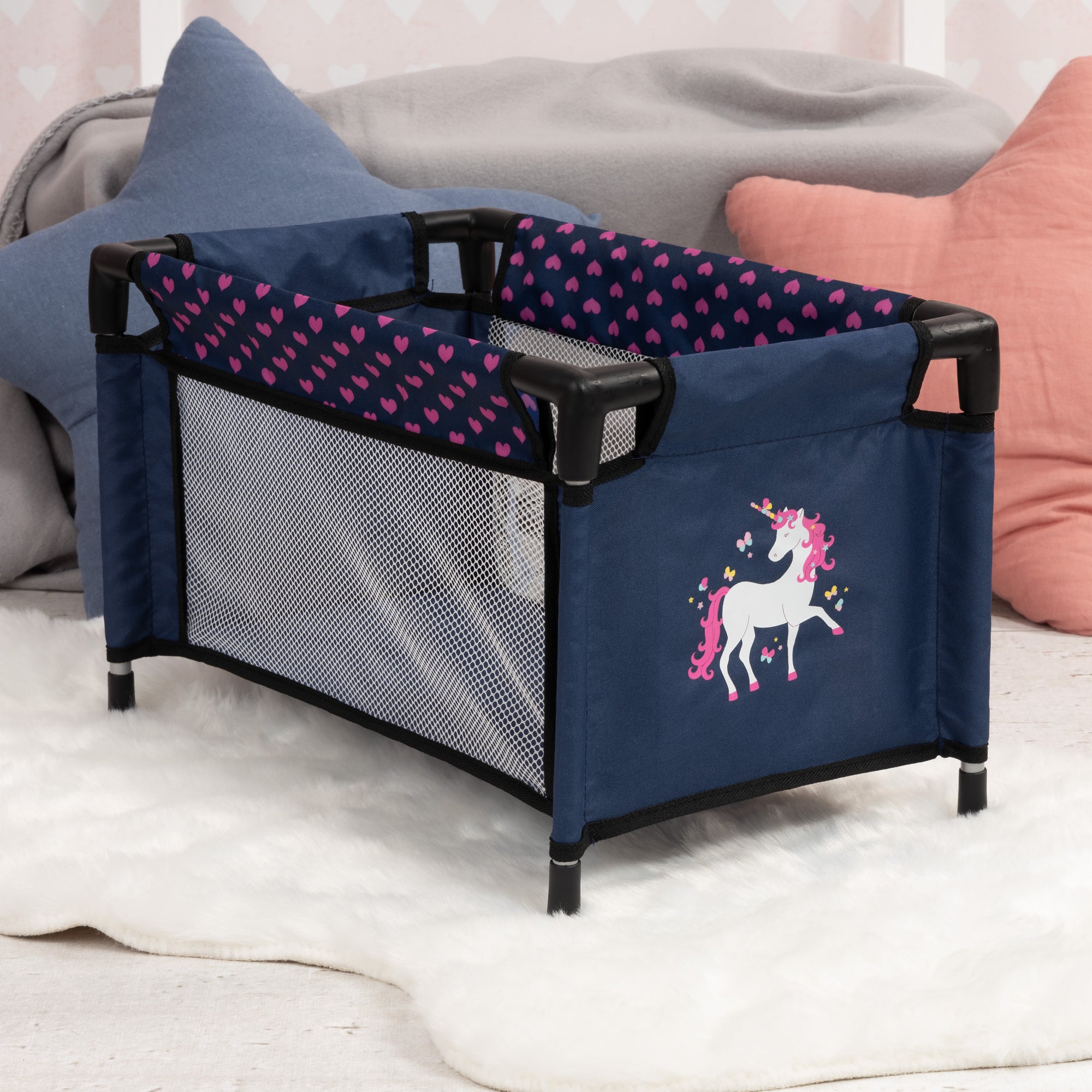 Bayer Design Doll Travel Set with Navy-Pink-Unicorn Theme - Image 4