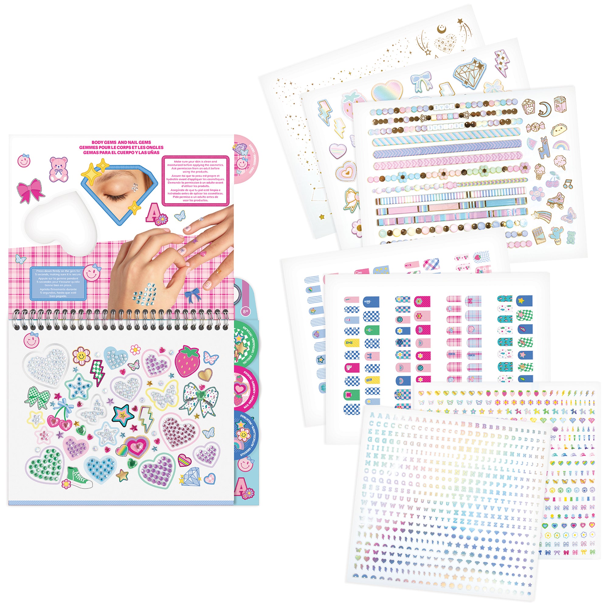Make It Real Bejeweled Cosmetic Activity Kit - Nail Art & Body Gems for Kids, 8+ - Image 2