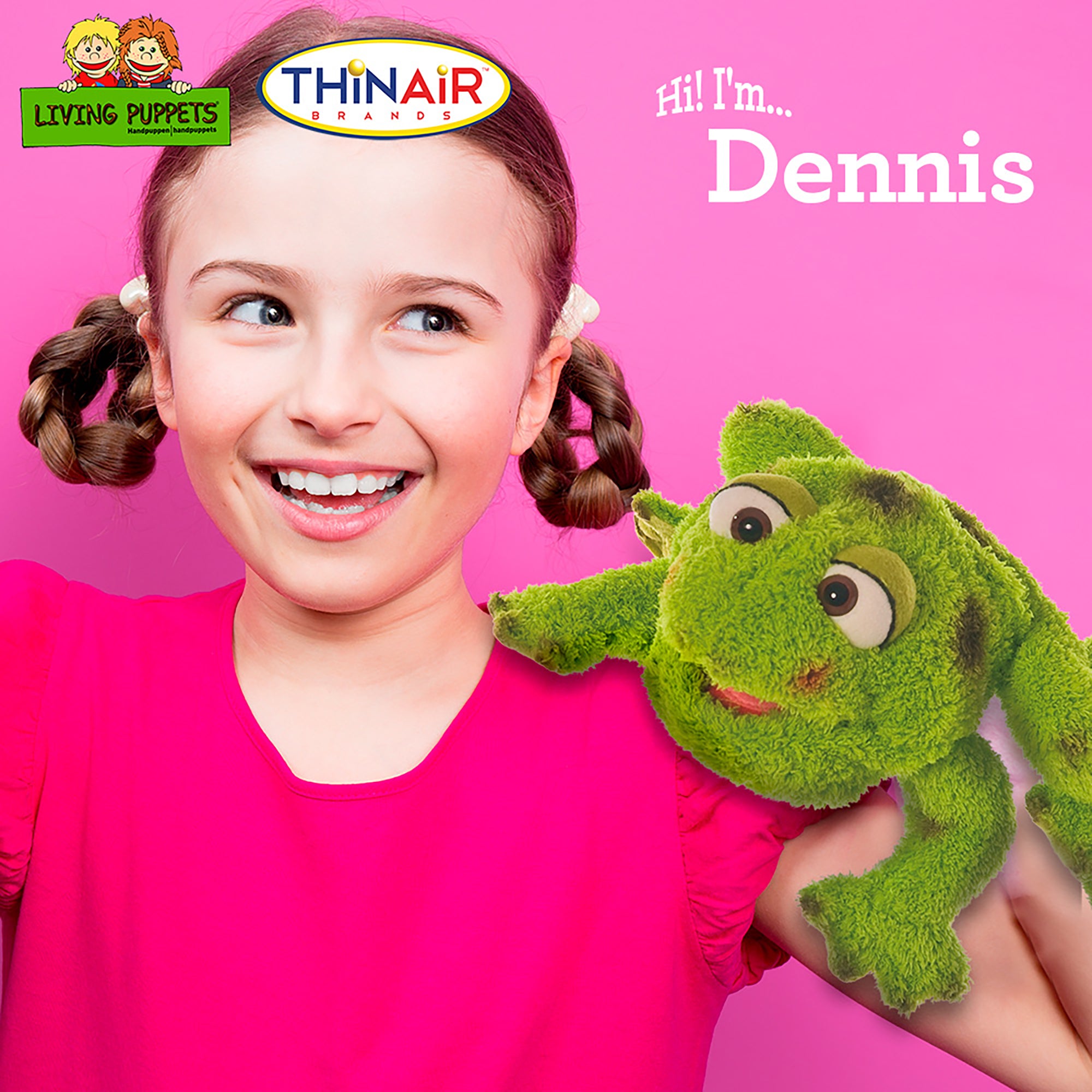 Living Puppets Dennis The Green Frog - 10" Plush Hand Puppet - Image 3