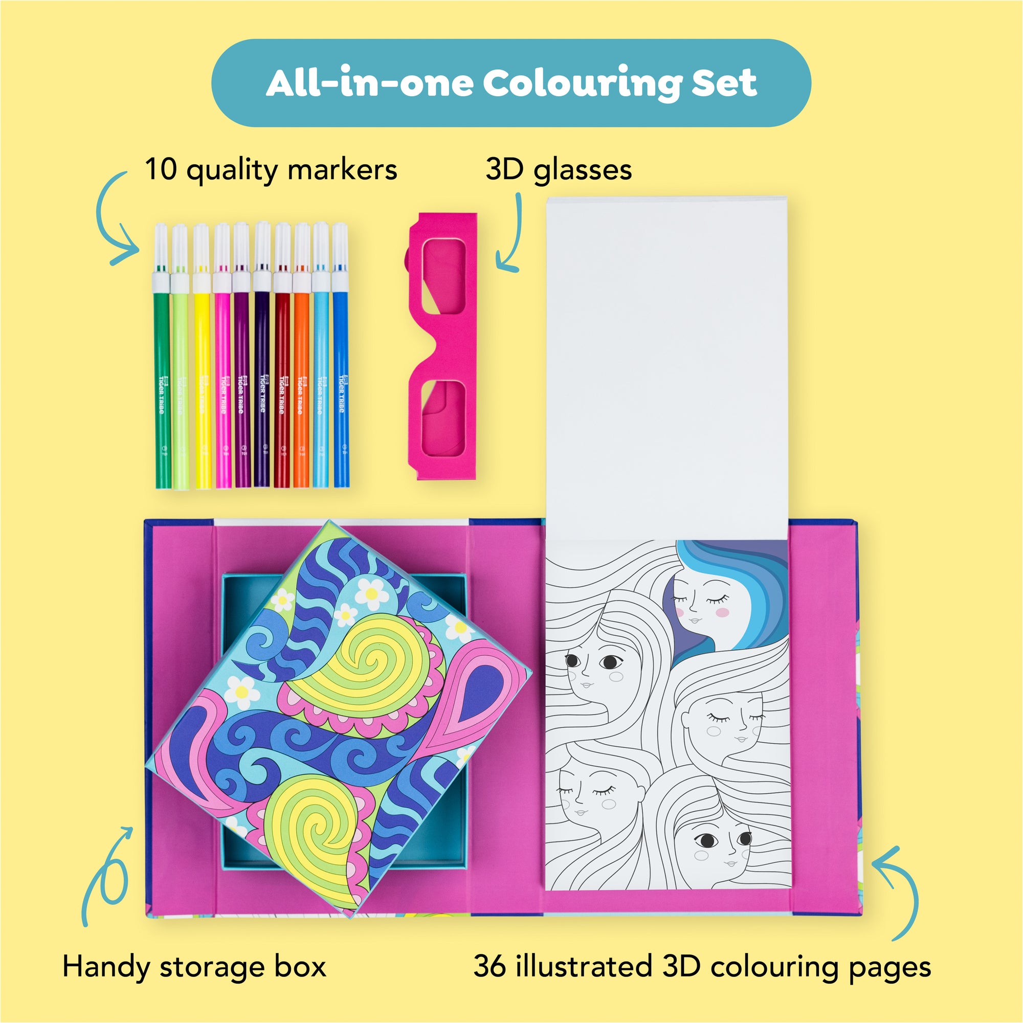 Tiger Tribe 3D Coloring Set - Rainbow Dreams - Activity Set for Kids - Image 3