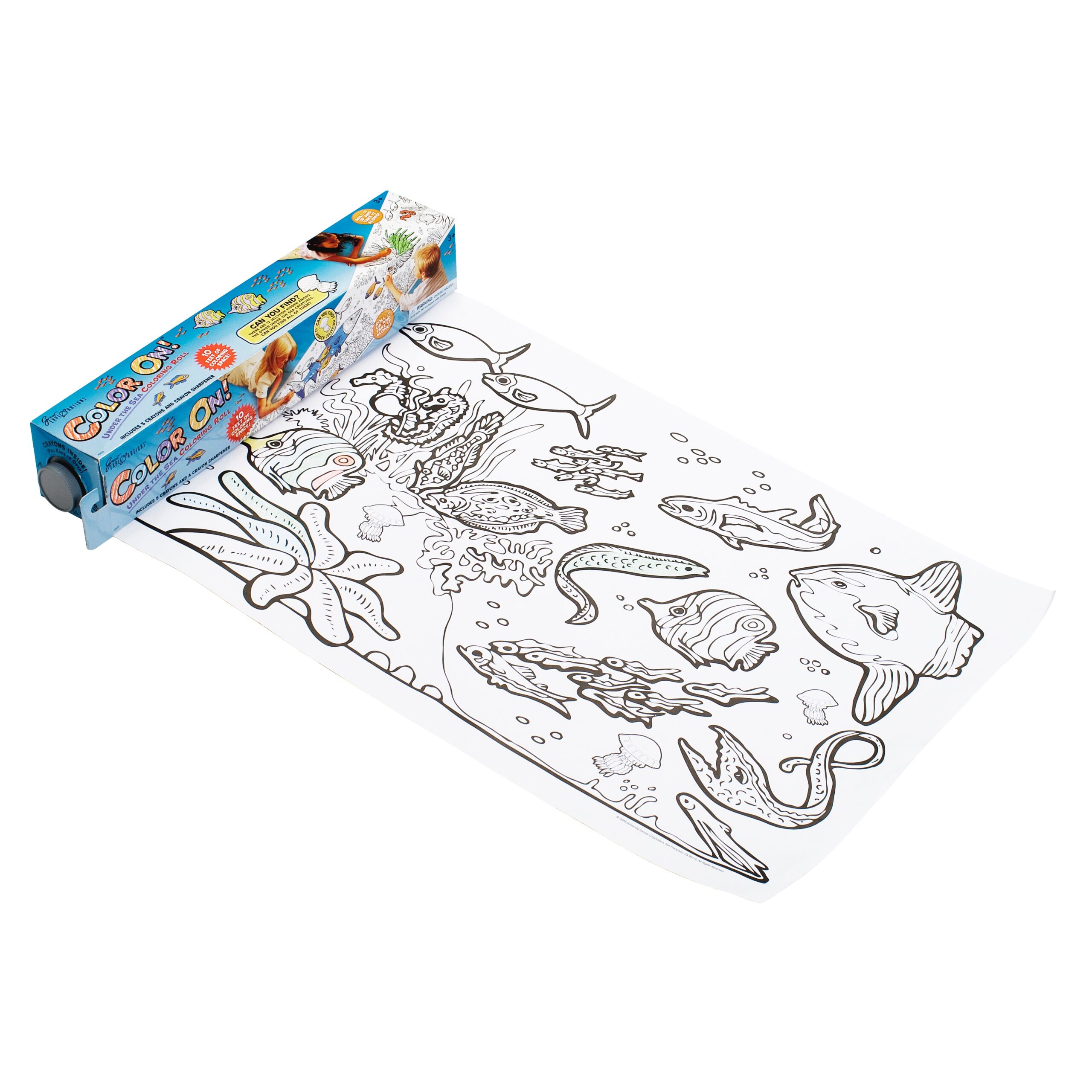Under the Sea Color On! 10-Foot Coloring Roll with Crayons - Image 3