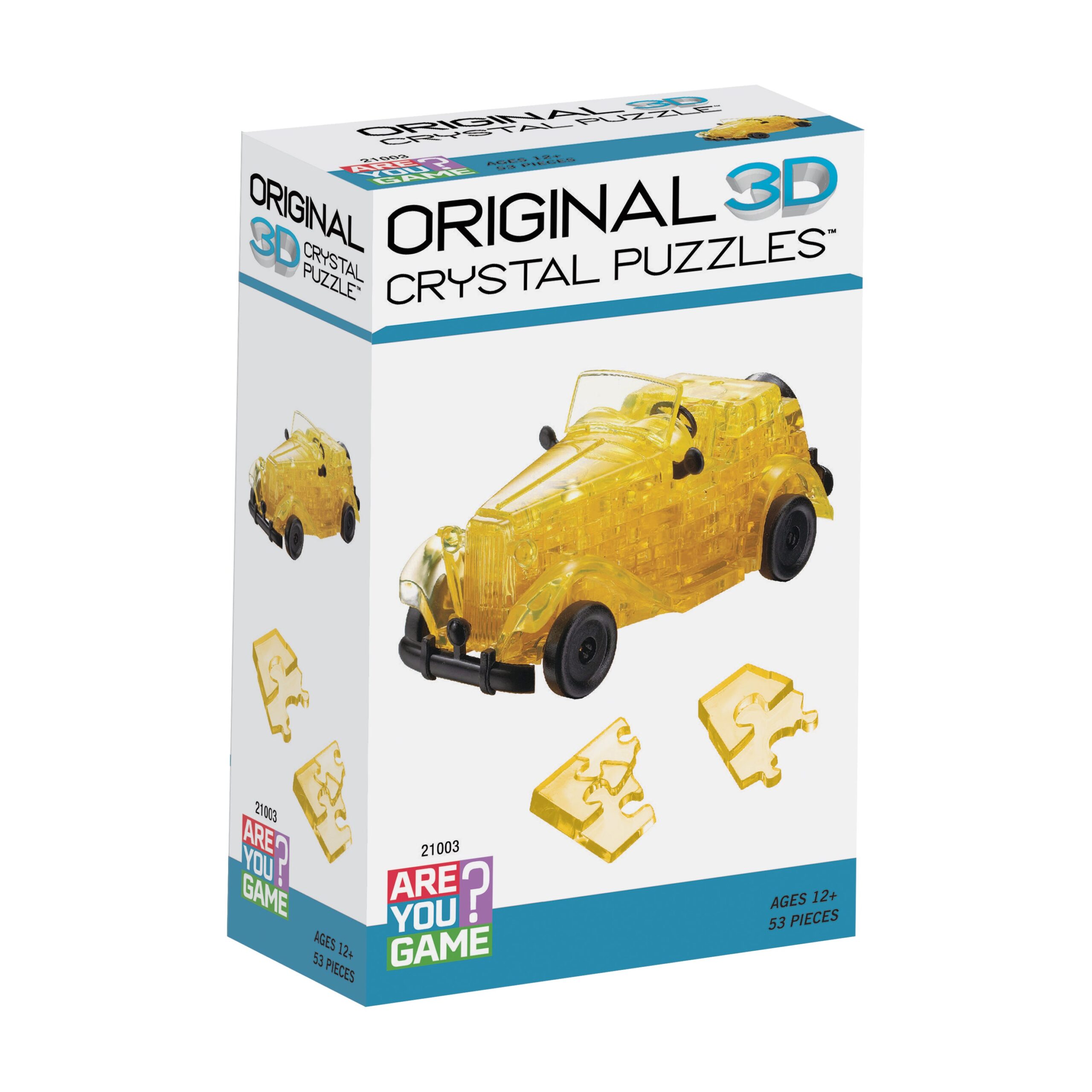 Classic Car Yellow 3D Crystal Puzzle - 53 Pieces - Image 2