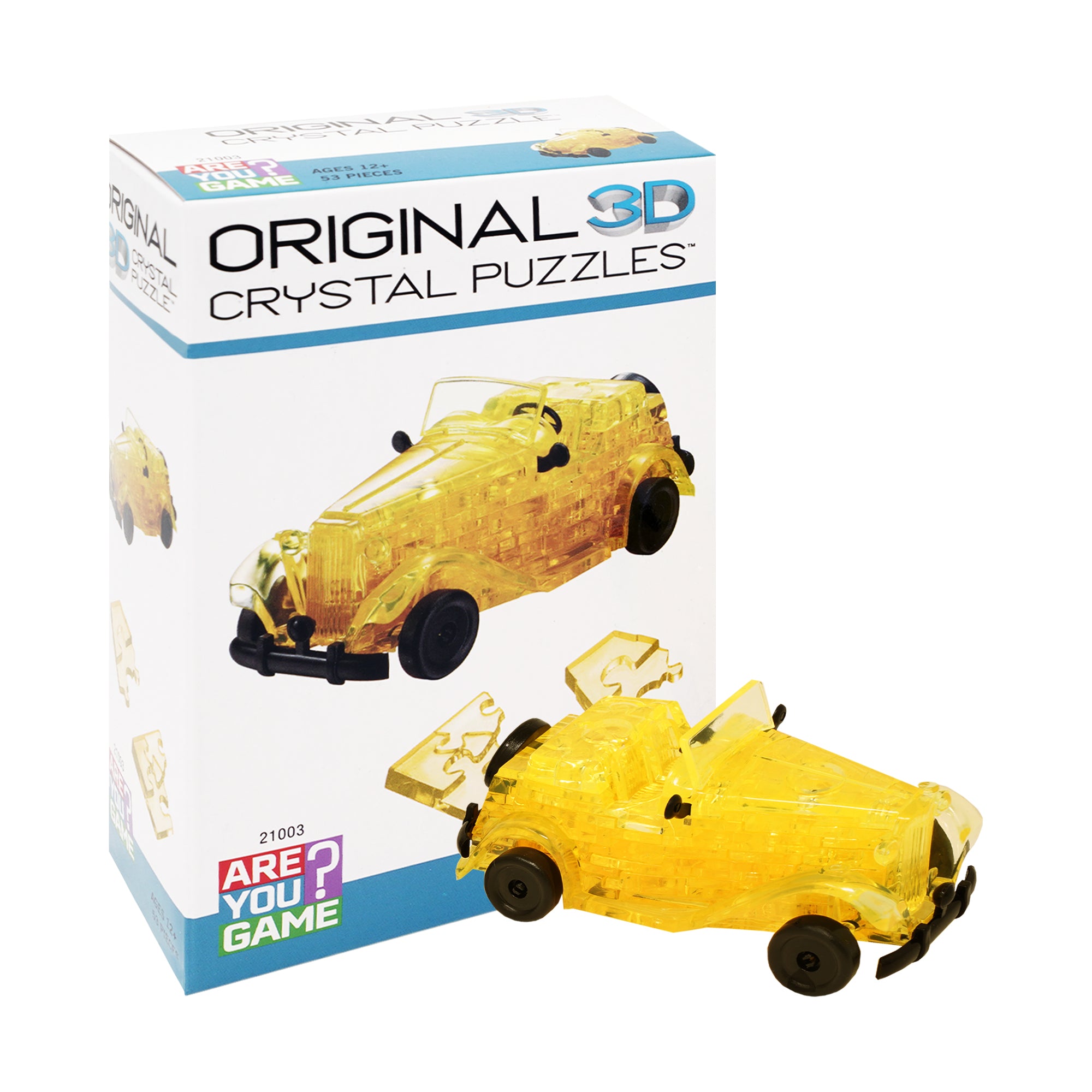 Classic Car Yellow 3D Crystal Puzzle - 53 Pieces - Image 3