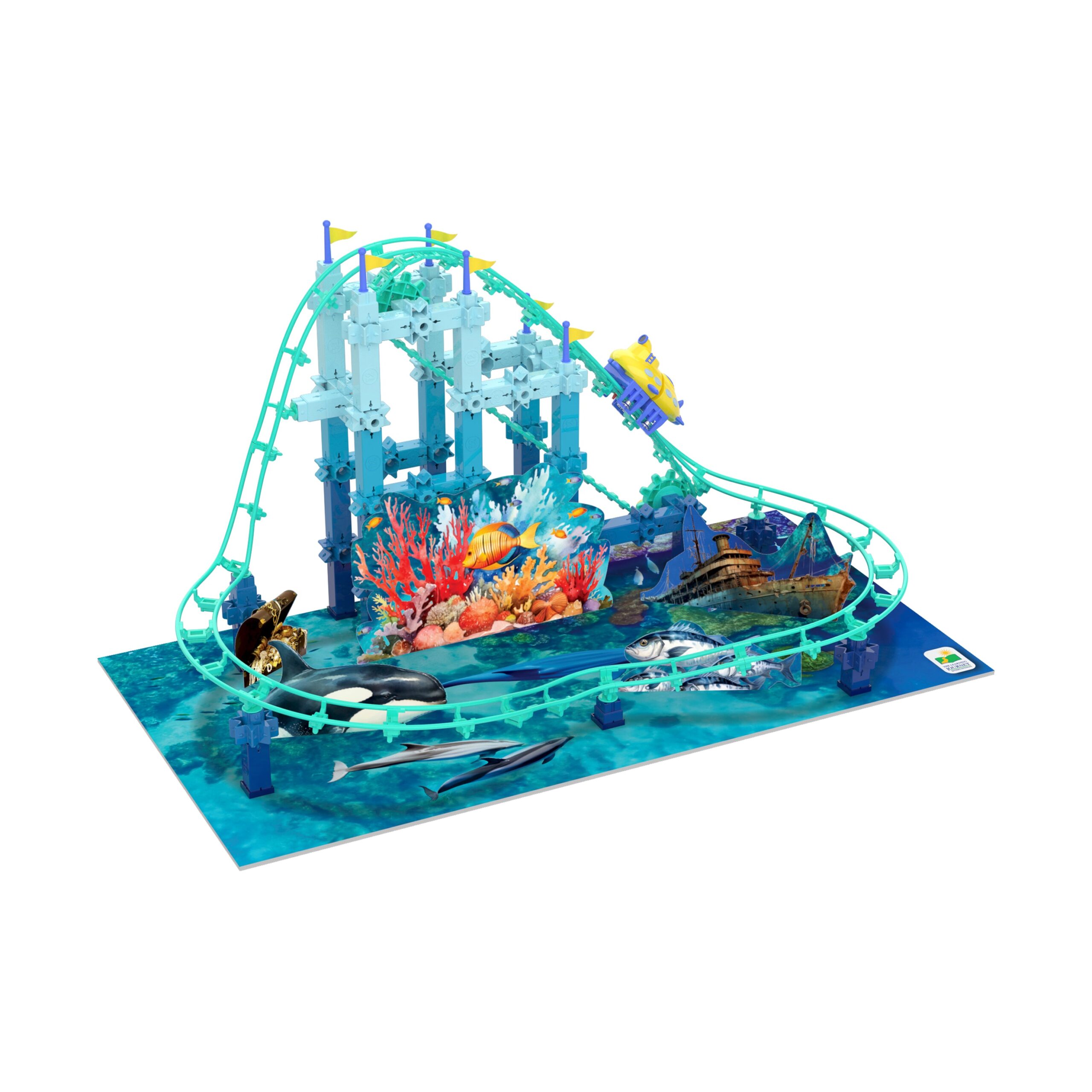 Techno Trax Sea Trek Roller Coaster Building Kit - 150+ Pieces - Image 2