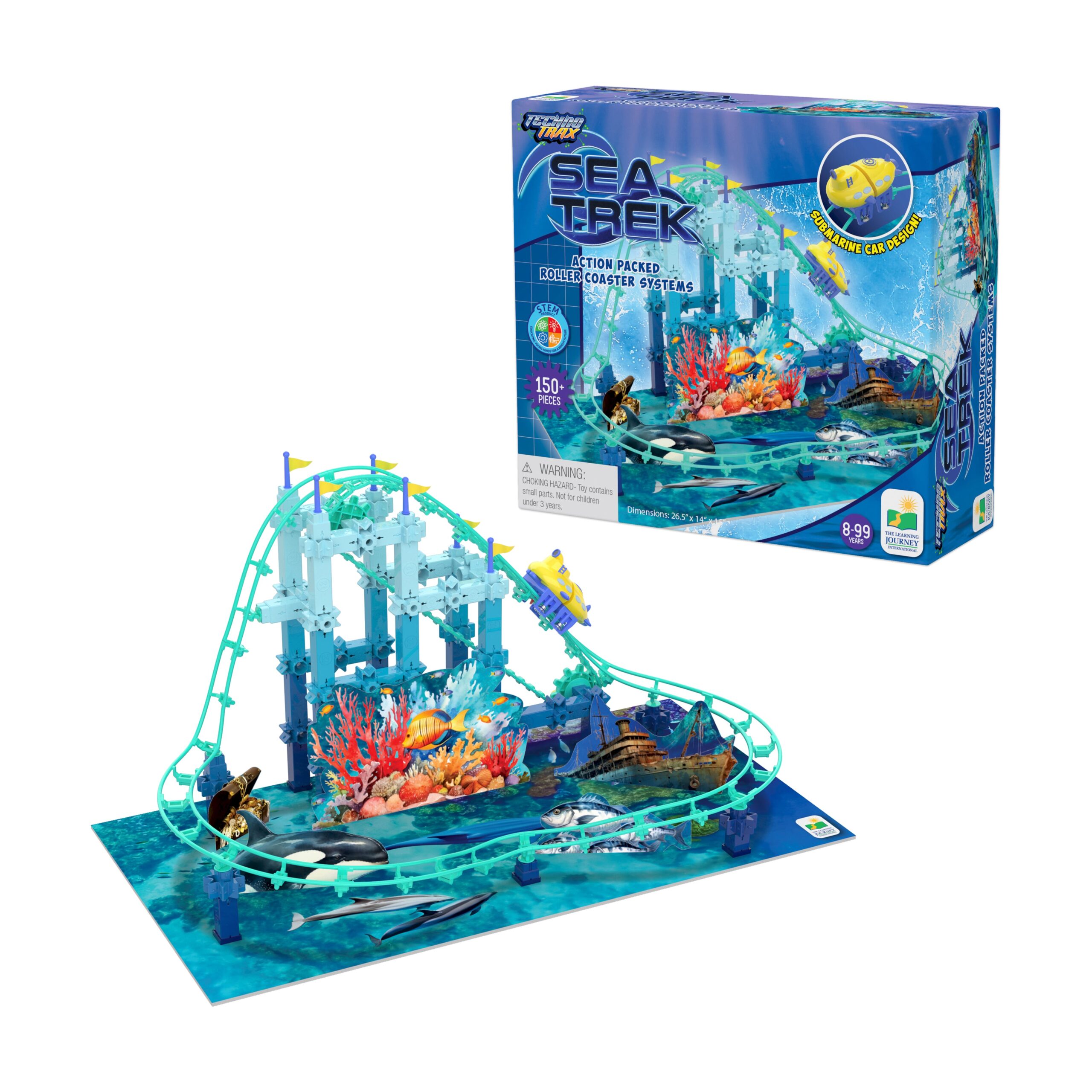Techno Trax Sea Trek Roller Coaster Building Kit - 150+ Pieces - Image 3